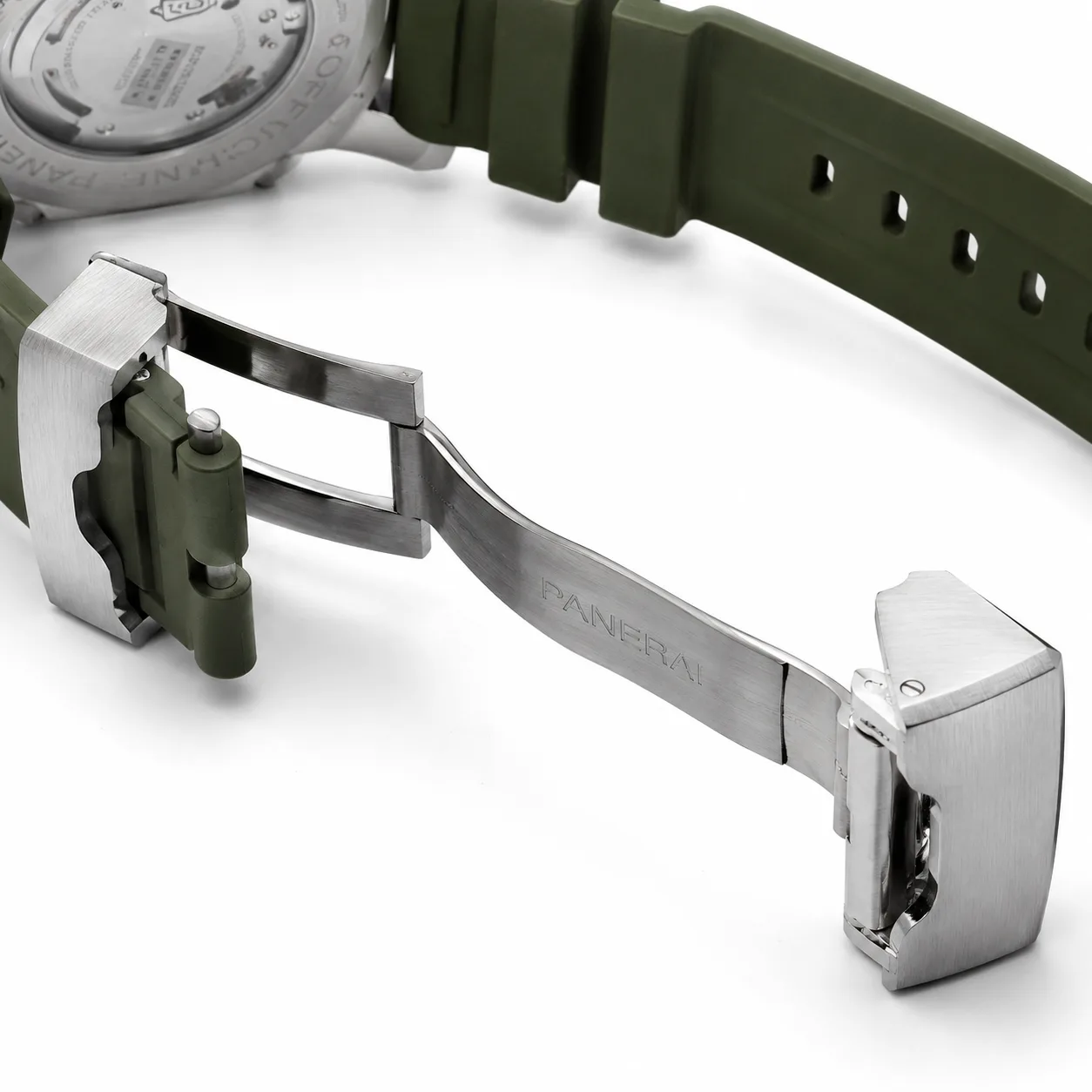 PANERAI 潜行系列 (Submersible) PAM01055 Cal.900 Green Dial AI 头图 3 - 表扣表链 [ai-shot:bracelet-clasp]