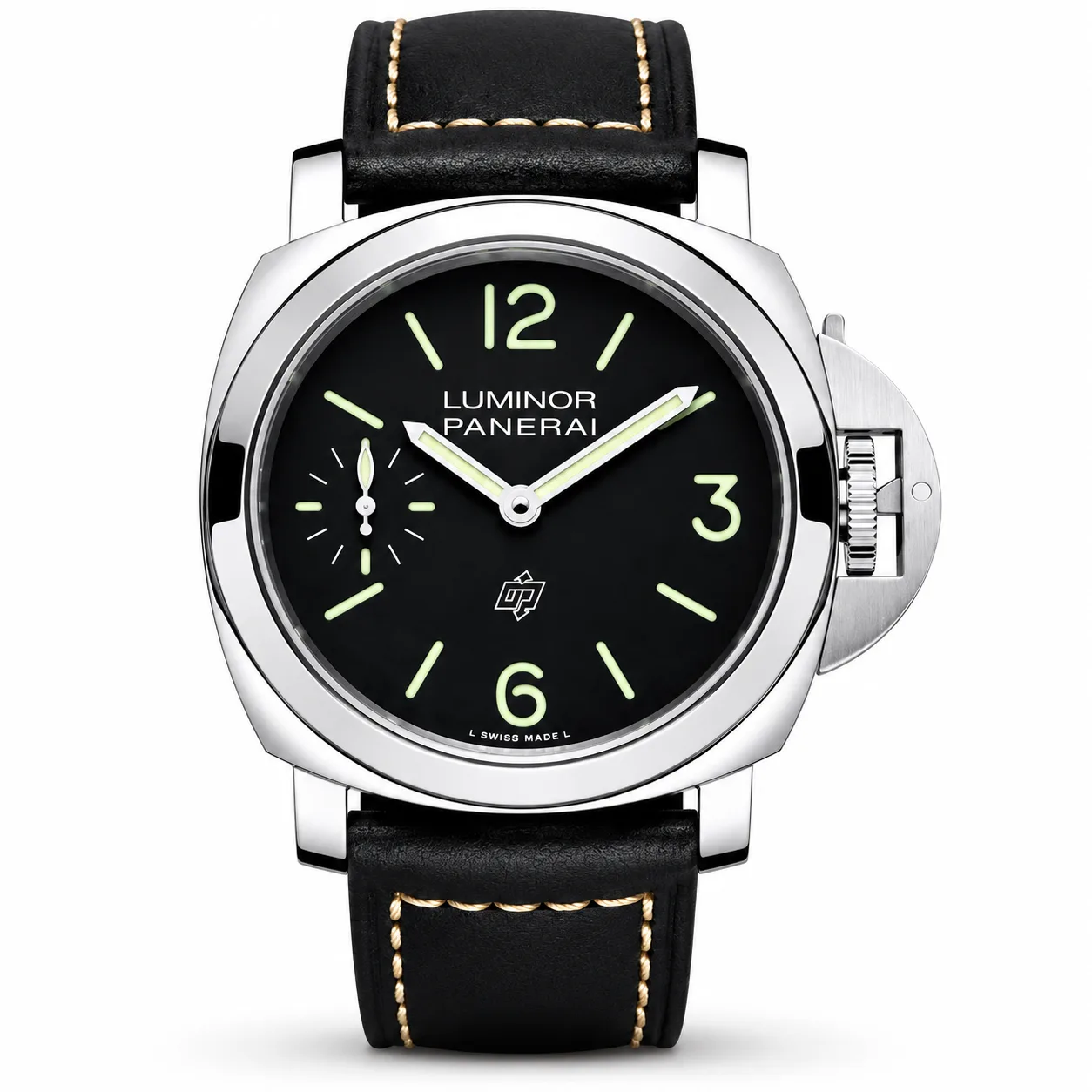 PANERAI 庐米诺系列 (Luminor) PAM01084 Cal.6000 Black Dial Steel Bezel AI 头图 1 - 白底全貌 [ai-shot:full-white]