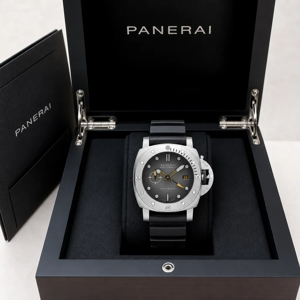 PANERAI 潜行系列 (Submersible) PAM01323 Cal.900 D-Blue Dial Steel Bezel AI 头图 5 - 包装盒 [ai-shot:box-shot]