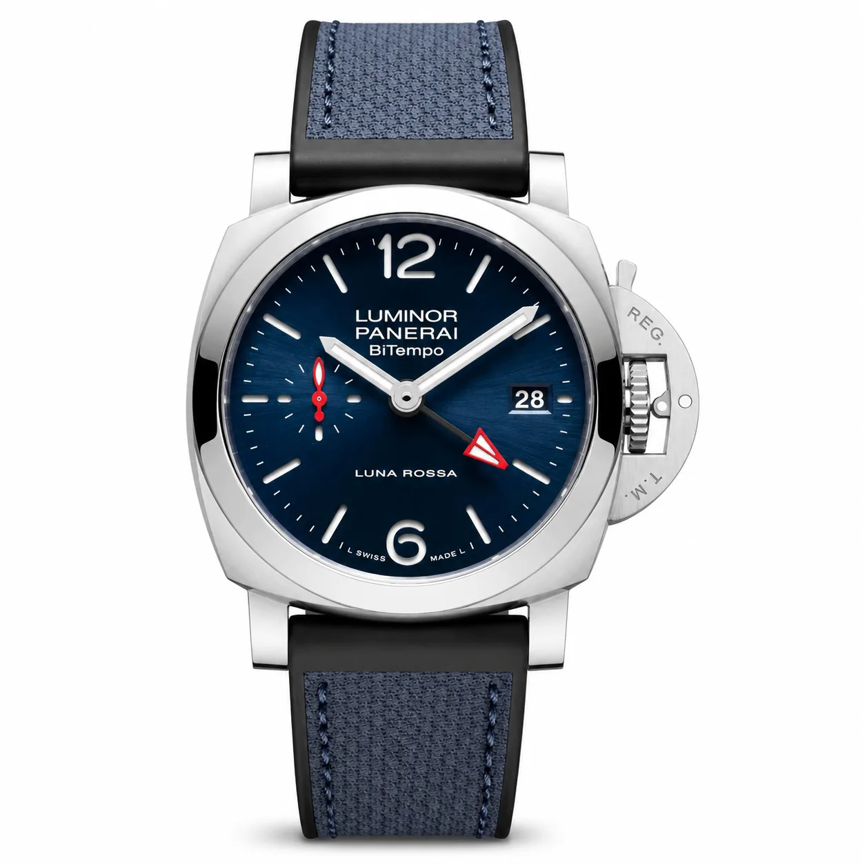 PANERAI 庐米诺系列 (Luminor) PAM01404 Cal.900 Steel Bezel AI 头图 1 - 白底全貌 [ai-shot:full-white]