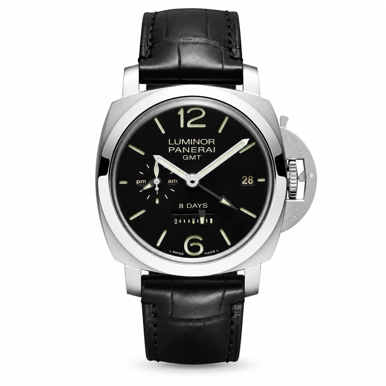 PANERAI GMT-Master II PAM00233 Cal.2002 Black Dial Steel Bezel AI 头图 1 - 白底全貌 [ai-shot:full-white]