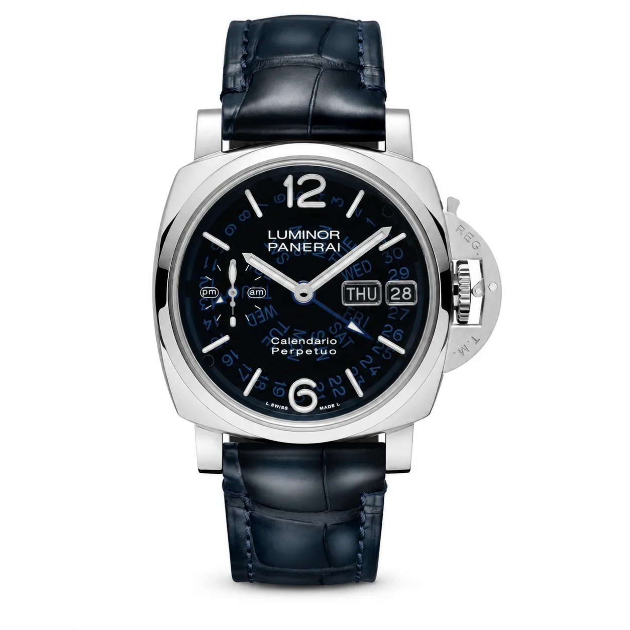 PANERAI 庐米诺系列 (Luminor) PAM01575 Cal.4100 D-Blue Dial AI 头图 1 - 白底全貌 [ai-shot:full-white]