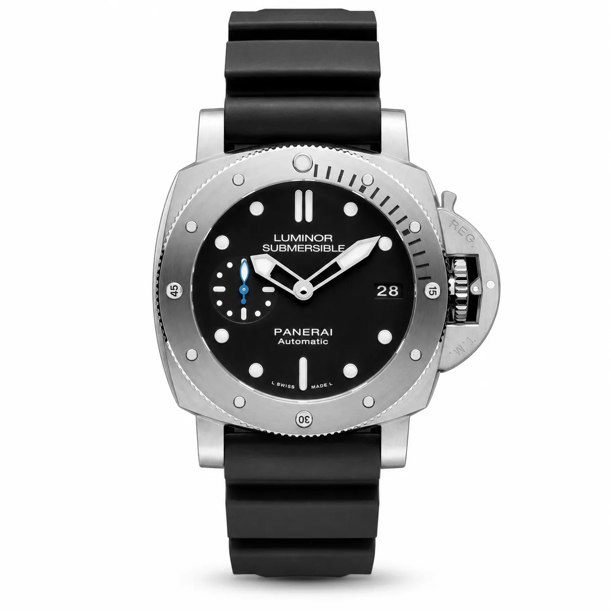 PANERAI 潜行系列 (Submersible) PAM00682 Cal.9010 Black Dial Black Bezel AI 头图 1 - 白底全貌 [ai-shot:full-white]