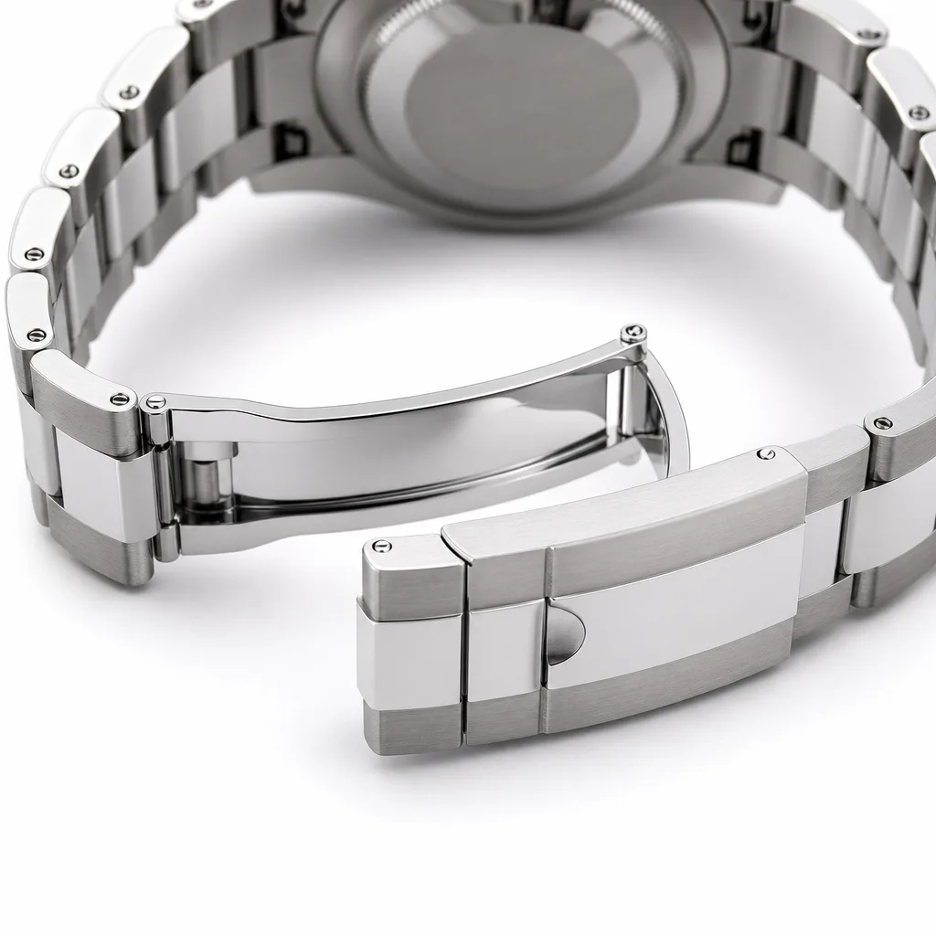Rolex Datejust m126334-0033 41mm Green Dial White Gold Fluted Bezel 904L Stainless Steel and 18K White Gold AI 头图 3 - 表扣表链 [ai-shot:bracelet-clasp]