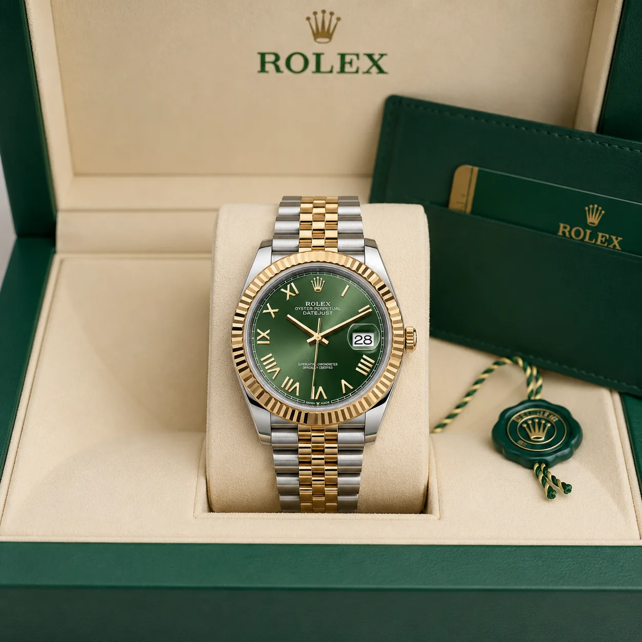 Rolex Datejust m126333-0024 41mm Cal.3235 / 18K 904L Stainless Steel and 18K Yellow Gold AI 头图 5 - 包装盒 [ai-shot:box-shot]