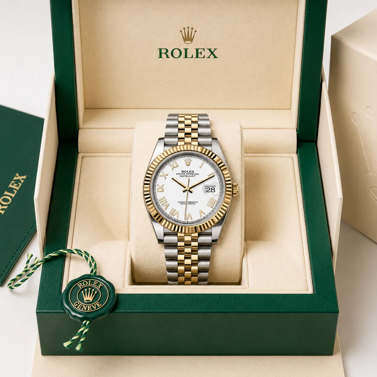 Rolex Datejust m126333-0026 41mm Cal.3235 / 18K 904L Stainless Steel and 18K Yellow Gold AI 头图 5 - 包装盒 [ai-shot:box-shot]