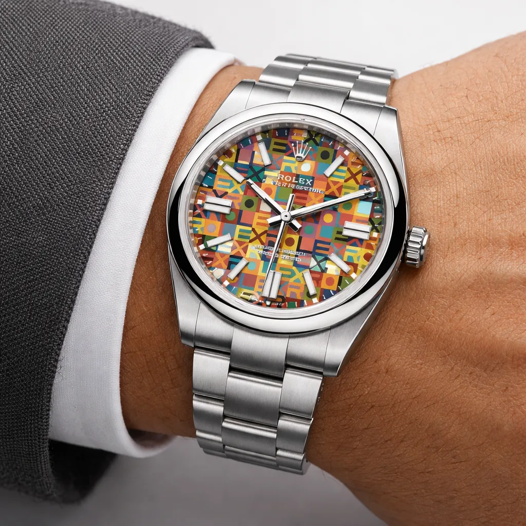 Rolex Oyster Perpetual m134300-0010 41mm Cal.3230 904L Stainless Steel AI 头图 4 - 佩戴图 [ai-shot:wrist-shot]