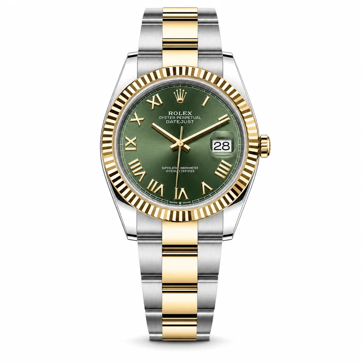 Rolex Datejust m126233-0023 41mm Cal.3235 / 18K 904L Stainless Steel and 18K Yellow Gold AI 头图 1 - 白底全貌 [ai-shot:full-white]