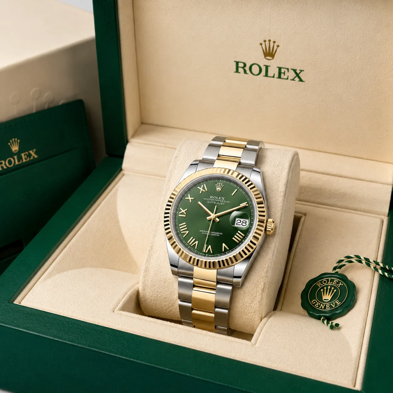 Rolex Datejust m126333-0023 41mm Cal.3235 / 18K 904L Stainless Steel and 18K Yellow Gold AI 头图 5 - 包装盒 [ai-shot:box-shot]