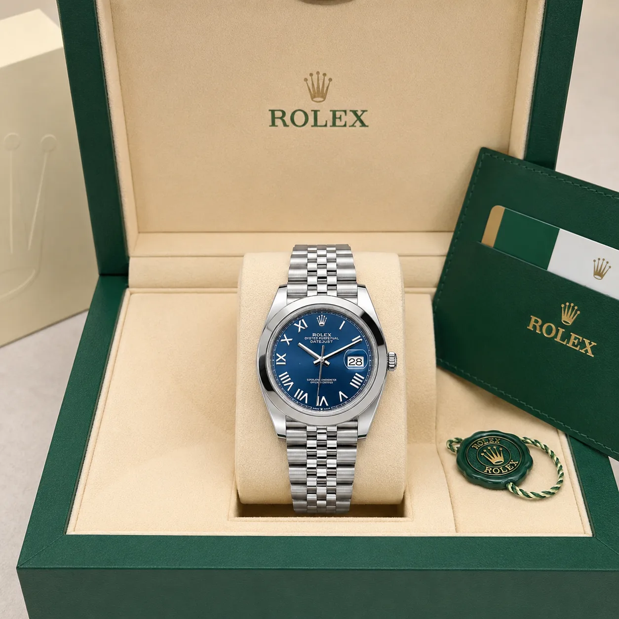 Rolex Datejust m126300-0030 41mm Cal.3235 904L Stainless Steel AI 头图 5 - 包装盒 [ai-shot:box-shot]