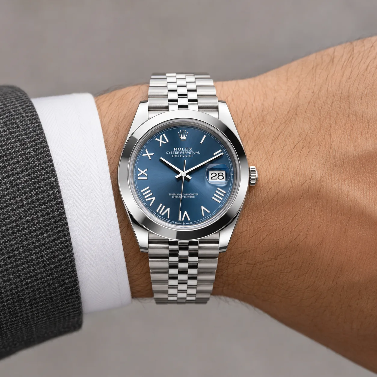Rolex Datejust m126300-0030 41mm Cal.3235 904L Stainless Steel AI 头图 4 - 佩戴图 [ai-shot:wrist-shot]