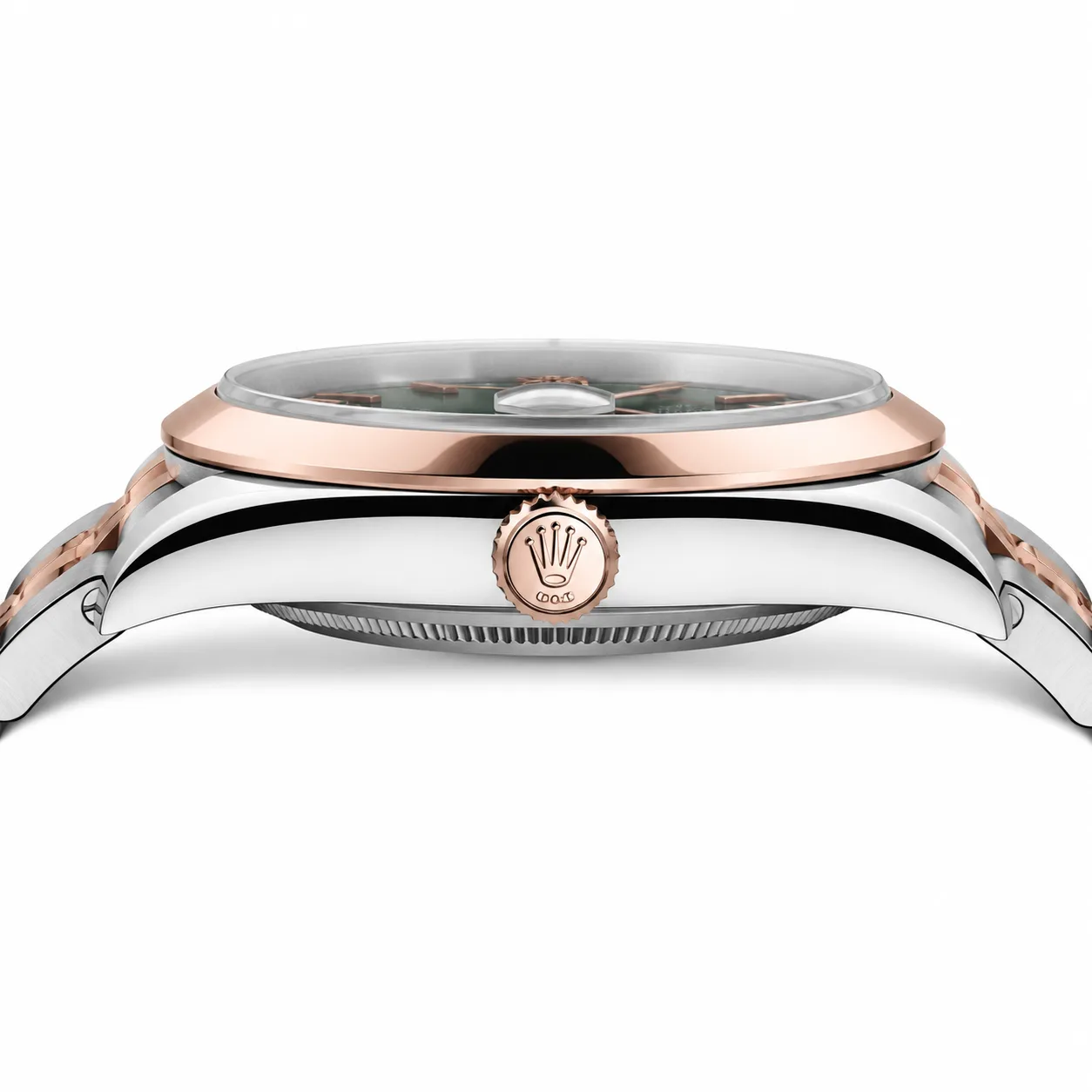 Rolex Datejust m126301-0022 41mm Cal.3235 904L Stainless Steel and 18K Everose Gold AI 头图 2 - 侧面细节 [ai-shot:side-detail]