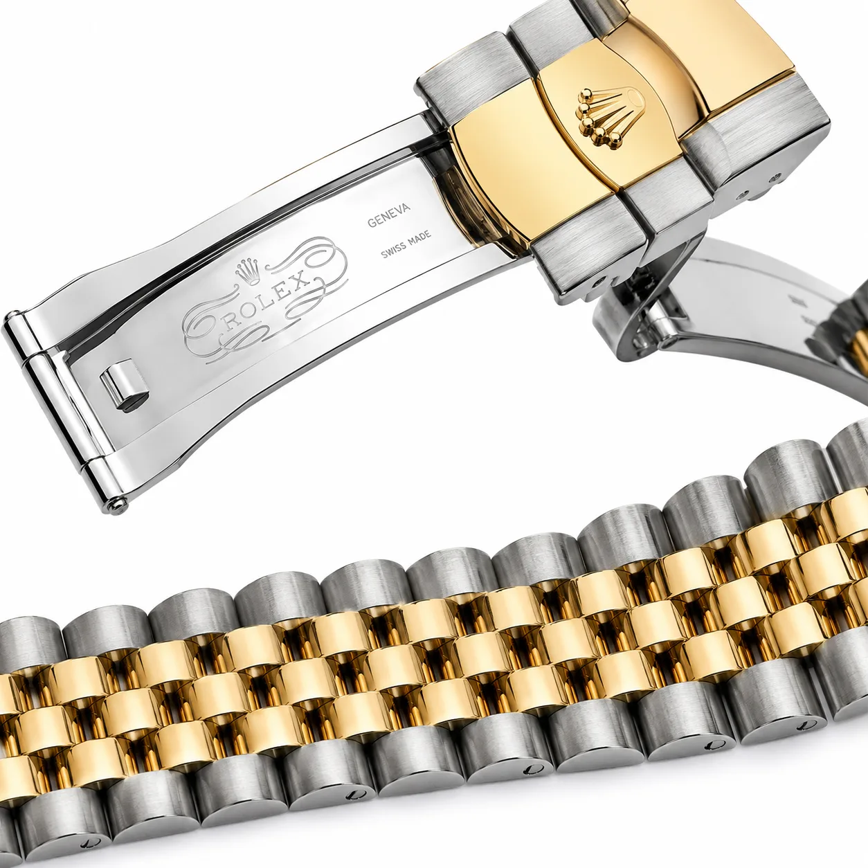 Rolex Datejust m126303-0024 41mm Cal.3235 904L Stainless Steel and 18K Yellow Gold AI 头图 3 - 表扣表链 [ai-shot:bracelet-clasp]