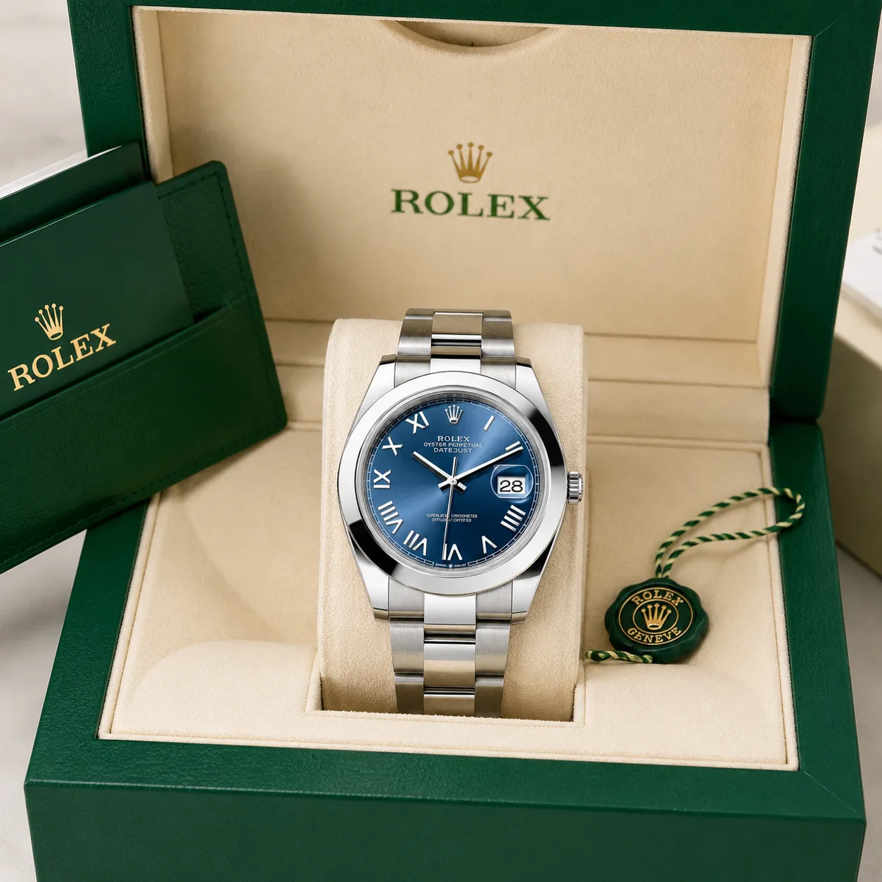 Rolex Datejust m126300-0029 41mm Cal.3235 904L Stainless Steel AI 头图 5 - 包装盒 [ai-shot:box-shot]