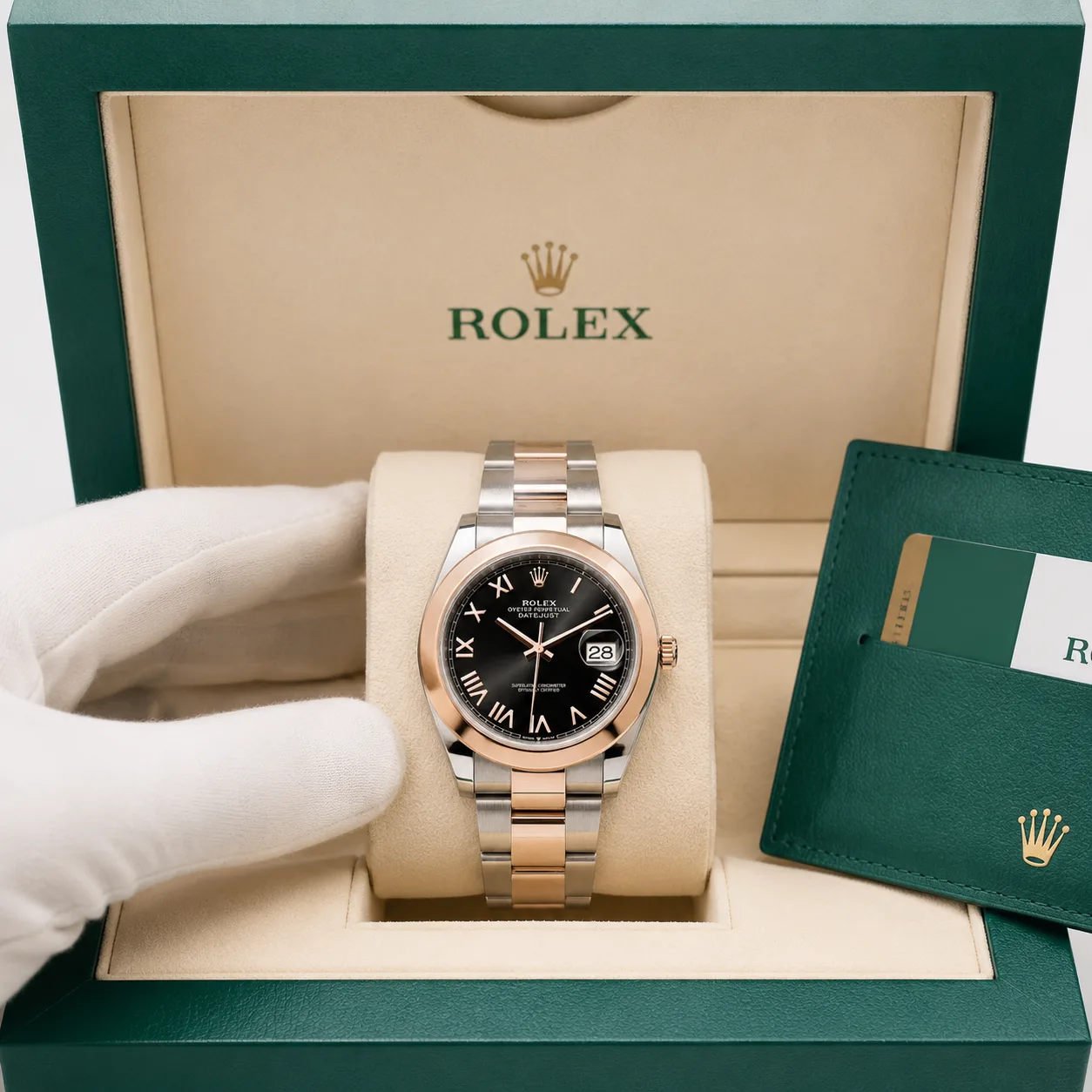Rolex Datejust m126301-0023 41mm Cal.3235 904L Stainless Steel and 18K Everose Gold AI 头图 5 - 包装盒 [ai-shot:box-shot]