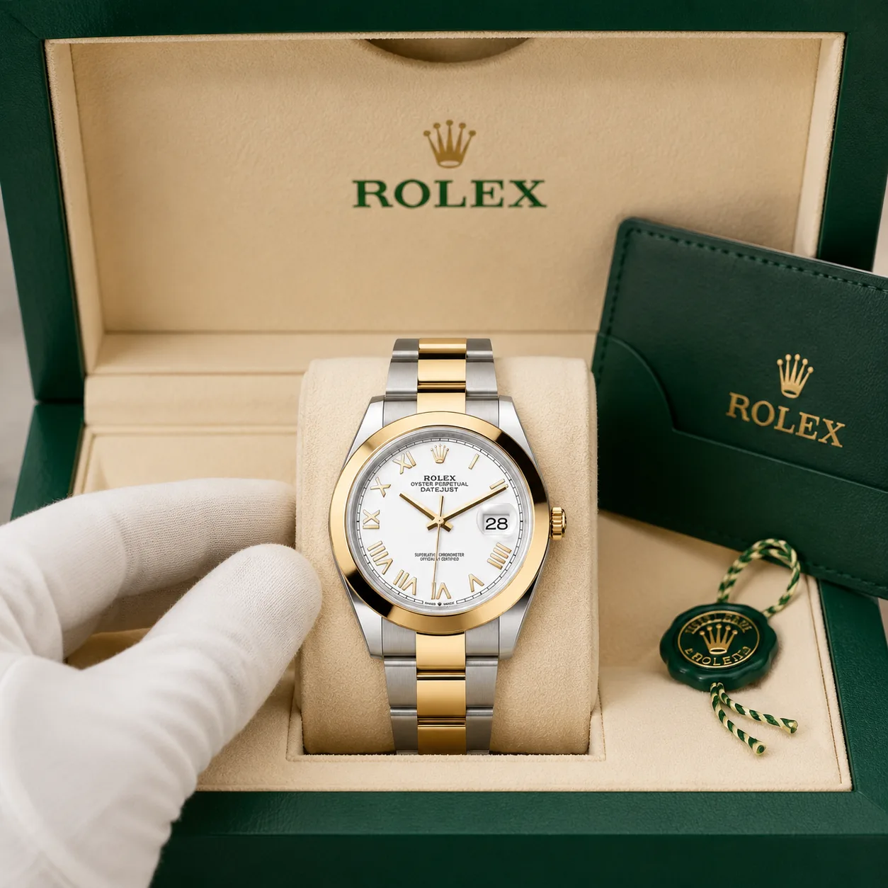 Rolex Datejust m126303-0025 41mm Cal.3235 904L Stainless Steel and 18K Yellow Gold AI 头图 5 - 包装盒 [ai-shot:box-shot]