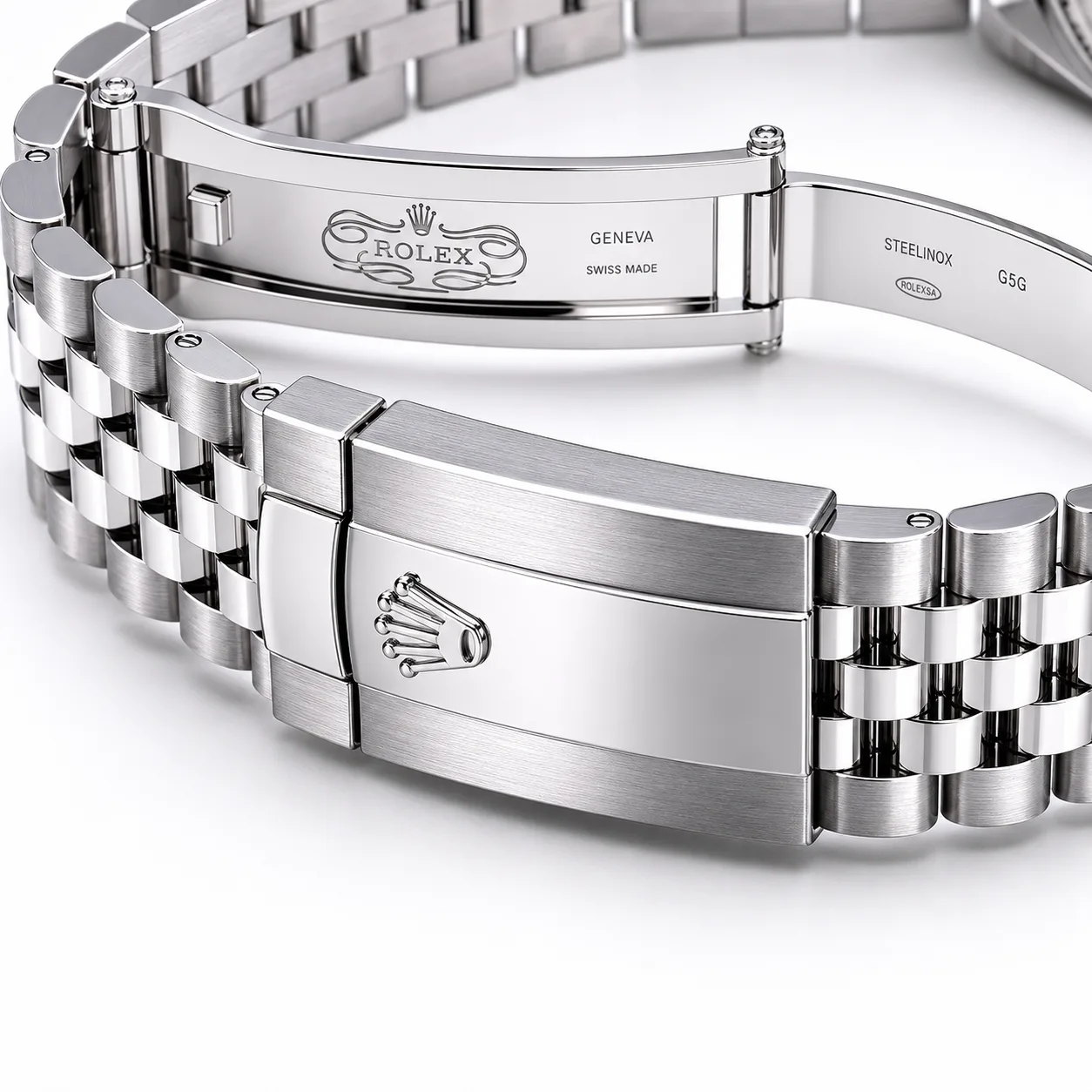 Rolex Datejust m126334-0034 41mm Cal.3235 904L Stainless Steel and 18K White Gold AI 头图 3 - 表扣表链 [ai-shot:bracelet-clasp]