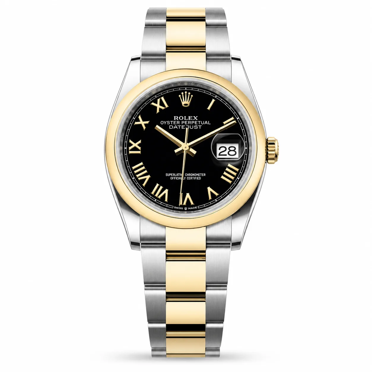 Rolex Datejust m126203-0056 36mm Cal.3235 904L Stainless Steel and 18K Yellow Gold AI 头图 1 - 白底全貌 [ai-shot:full-white]