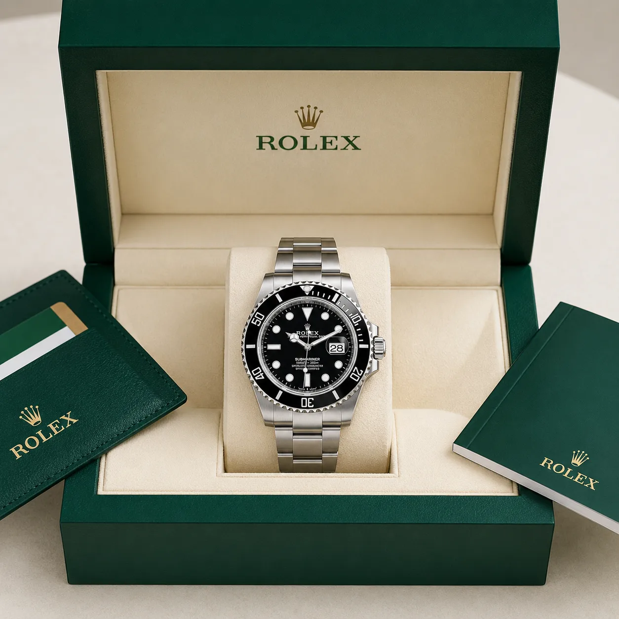 Rolex Submariner m126610ln-0001 41mm Cal.3235 / Cerachrom 904L Stainless Steel AI 头图 5 - 包装盒 [ai-shot:box-shot]