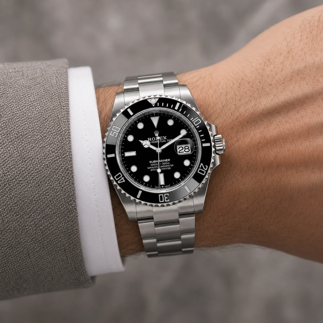 Rolex Submariner m126610ln-0001 41mm Cal.3235 / Cerachrom 904L Stainless Steel AI 头图 4 - 佩戴图 [ai-shot:wrist-shot]