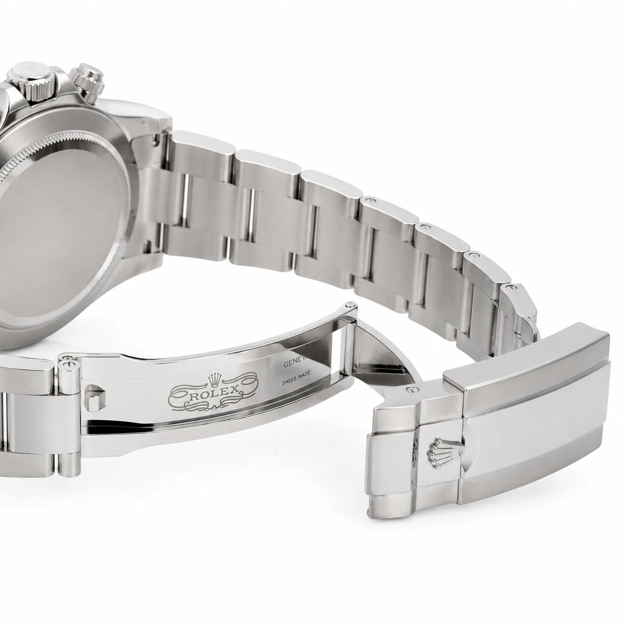 Rolex Cosmograph Daytona M126500LN-0001 Cal.4130 White Dial Black Bezel AI 头图 3 - 表扣表链 [ai-shot:bracelet-clasp]