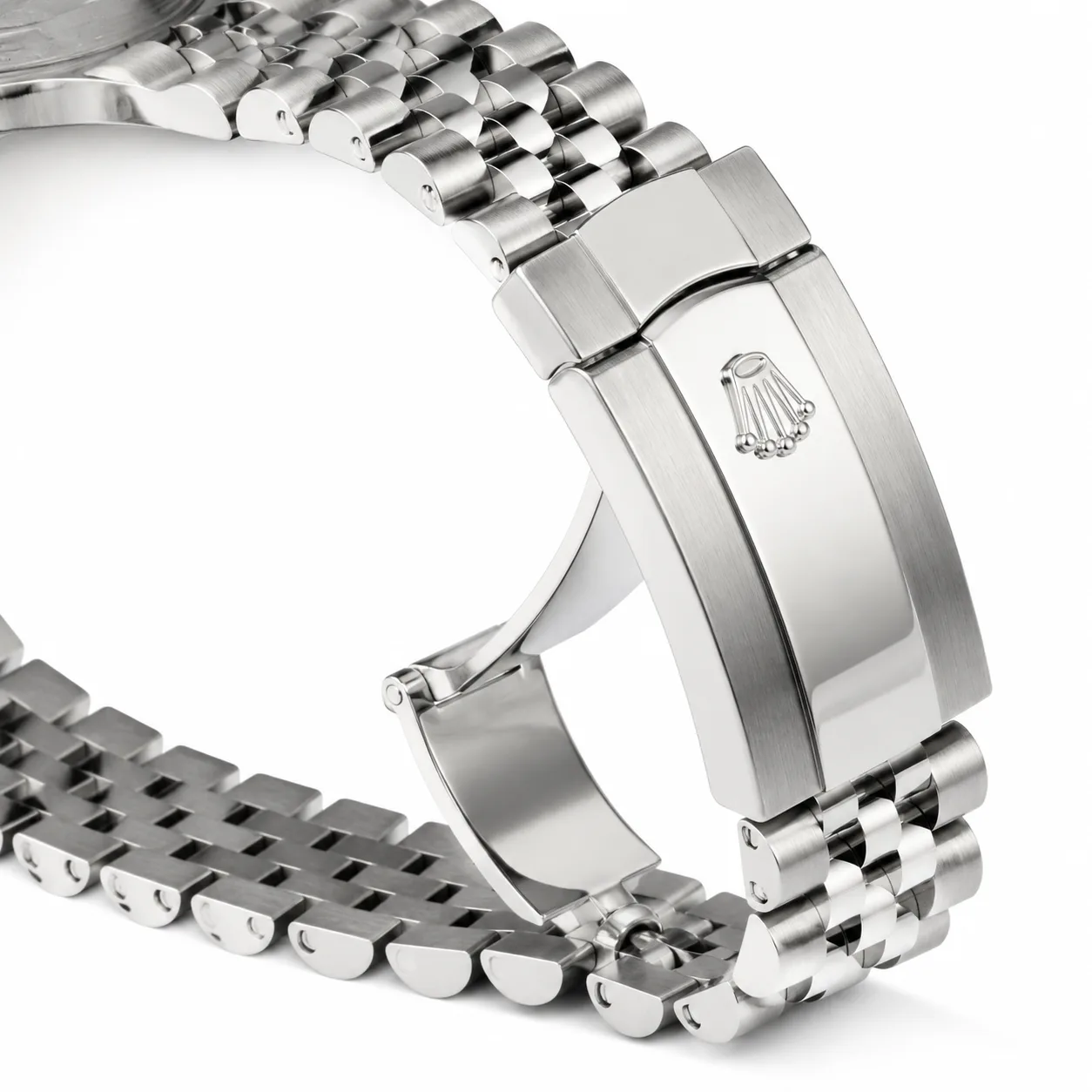 Rolex Datejust m126334-0028 41mm Cal.3235 904L Stainless Steel and 18K White Gold AI 头图 3 - 表扣表链 [ai-shot:bracelet-clasp]