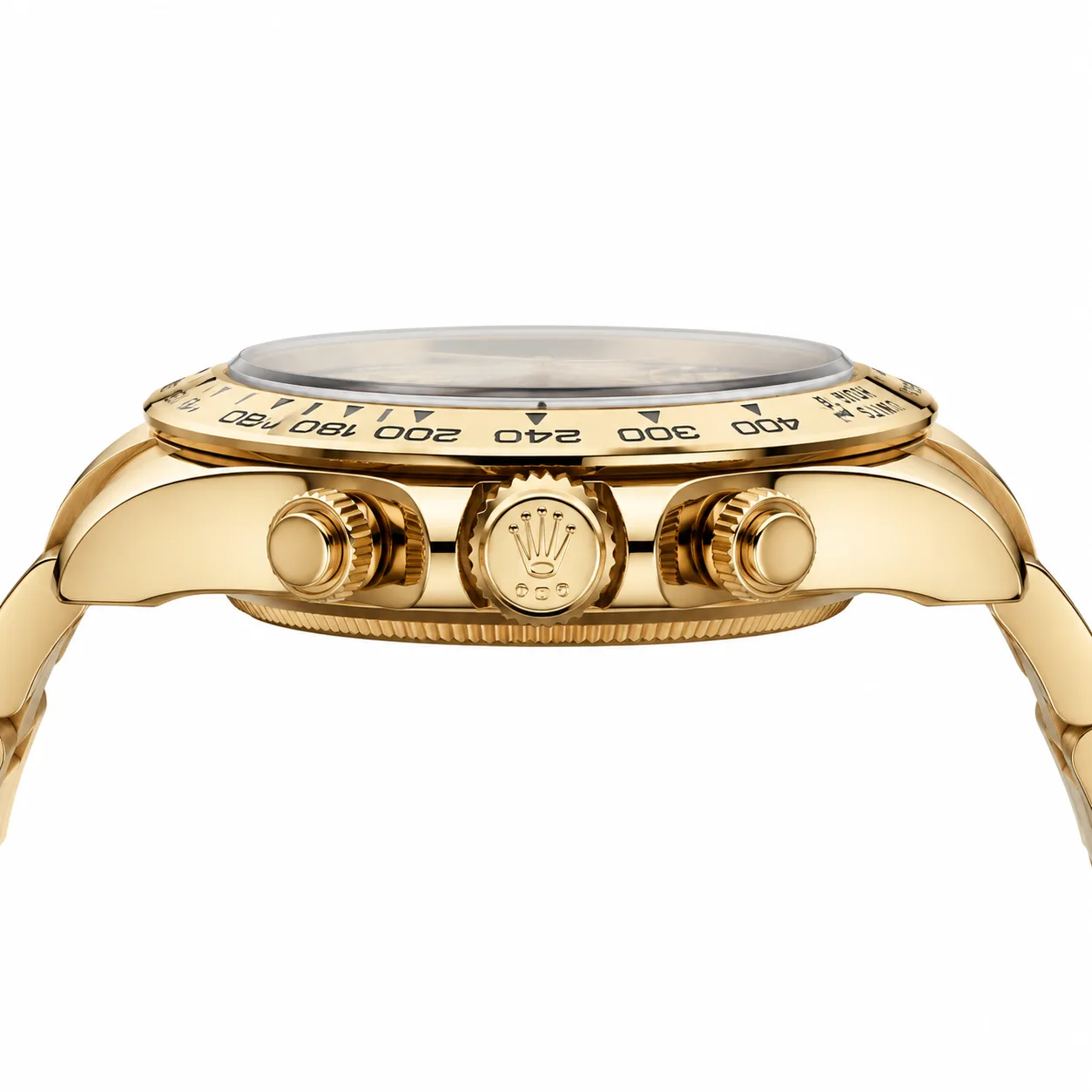 Rolex Cosmograph Daytona m126508-0008 40mm Cal.4131 / 18K 18K Yellow Gold AI 头图 2 - 侧面细节 [ai-shot:side-detail]