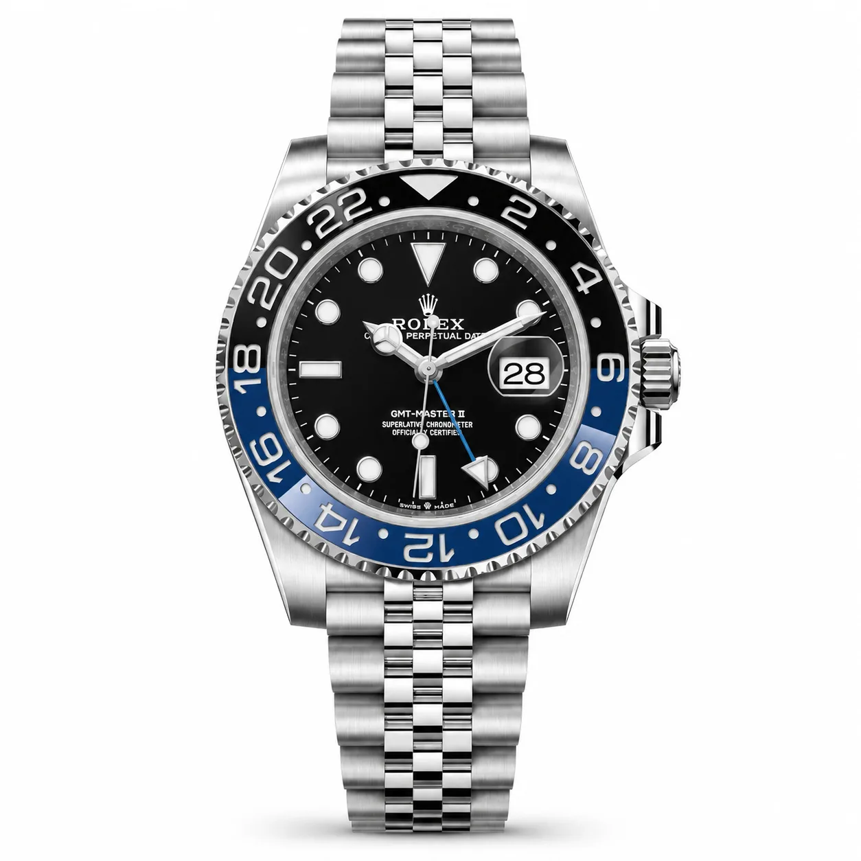 Rolex GMT-Master II m126710blnr-0002 40mm Cal.3285 / Cerachrom 904L Stainless Steel AI 头图 1 - 白底全貌 [ai-shot:full-white]