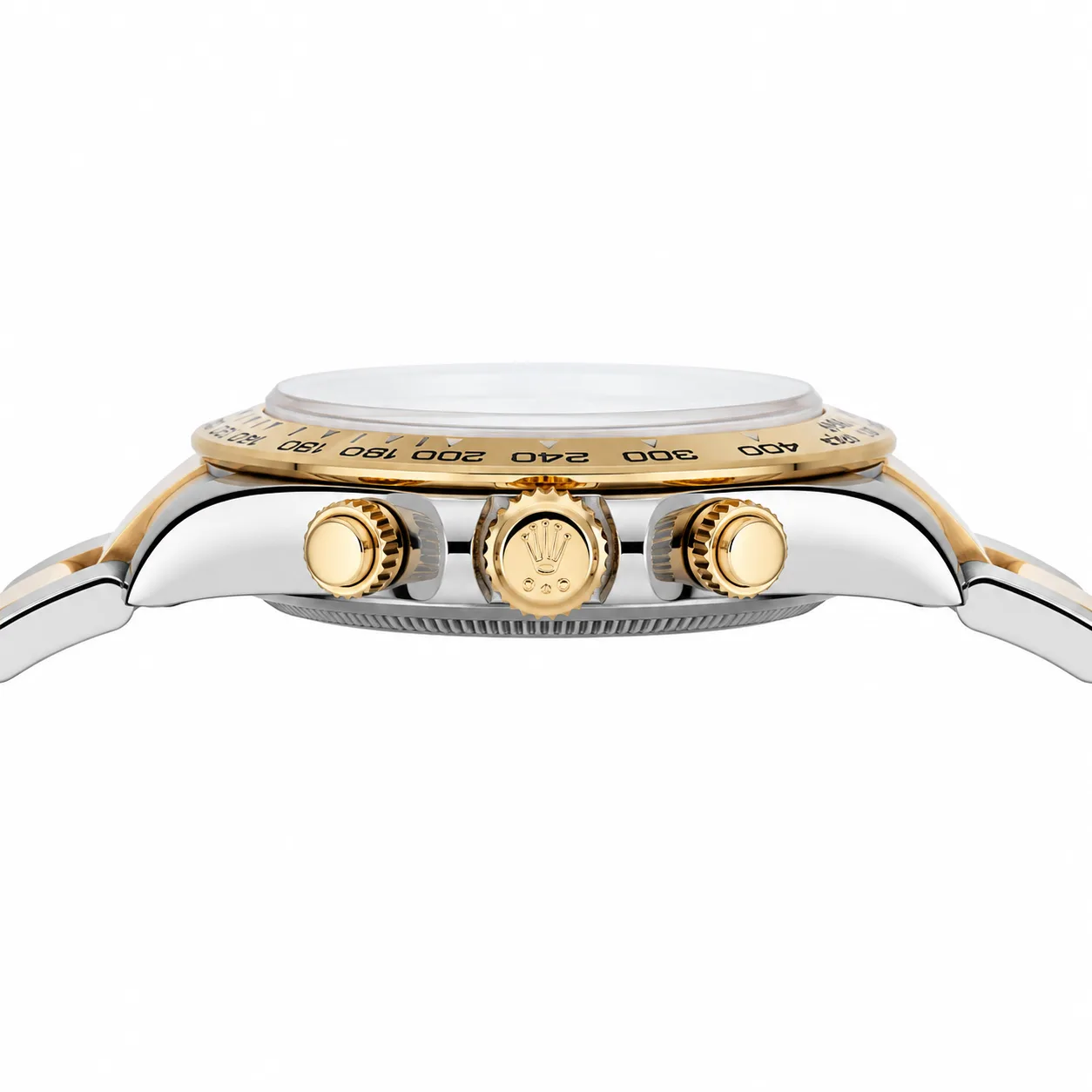 Rolex Cosmograph Daytona m126503-0003 40mm Cal.4131 / 18K 904L Stainless Steel and 18K Yellow Gold AI 头图 2 - 侧面细节 [ai-shot:side-detail]