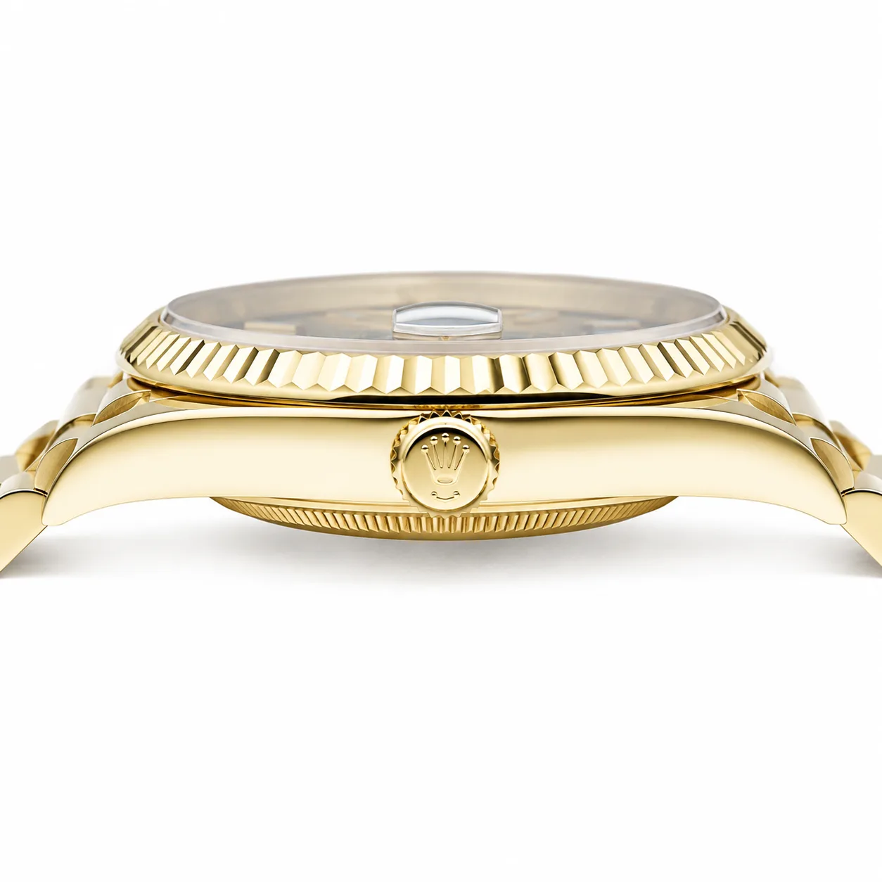 Rolex Day-Date m228238-0059 40mm Cal.3255 / 18K 18K Yellow Gold AI 头图 2 - 侧面细节 [ai-shot:side-detail]