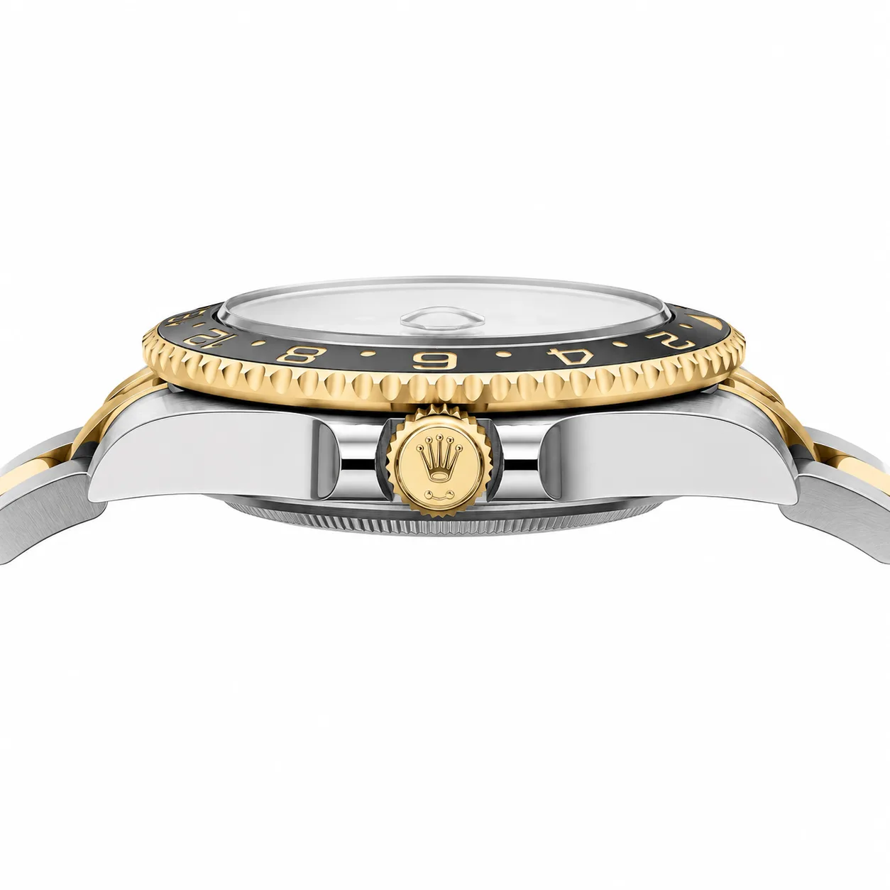 Rolex GMT-Master II m126713grnr-0001 40mm Cal.3285 / Cerachrom 904L Stainless Steel and 18K Yellow Gold AI 头图 2 - 侧面细节 [ai-shot:side-detail]