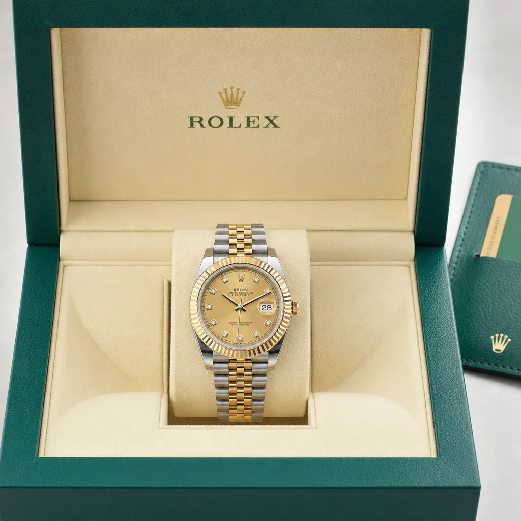 Rolex Datejust m126333-0012 41mm Cal.3235 / 18K 904L Stainless Steel and 18K Yellow Gold AI 头图 5 - 包装盒 [ai-shot:box-shot]