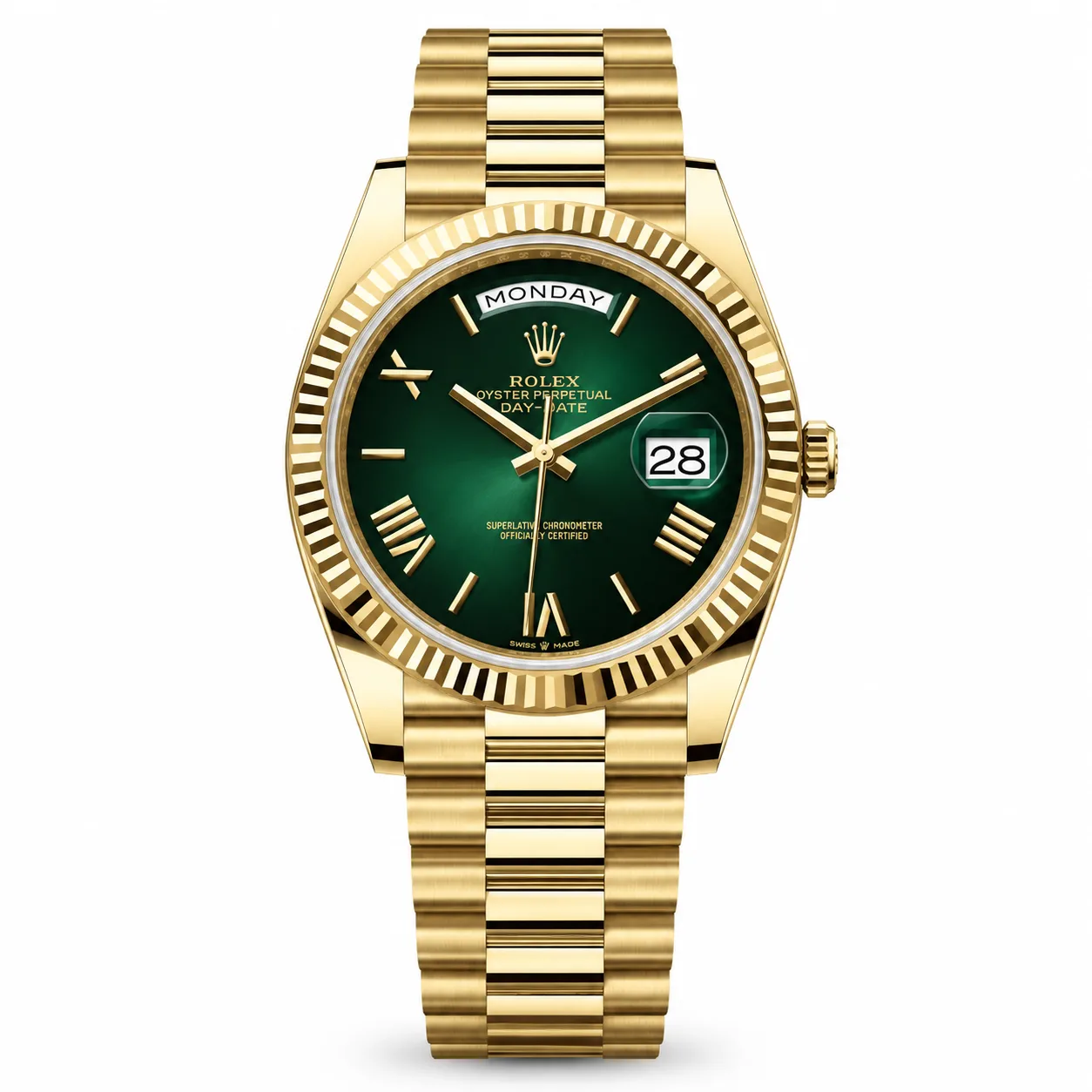 Rolex Day-Date m228238-0069 40mm Cal.3255 / 18K 18K Yellow Gold AI 头图 1 - 白底全貌 [ai-shot:full-white]