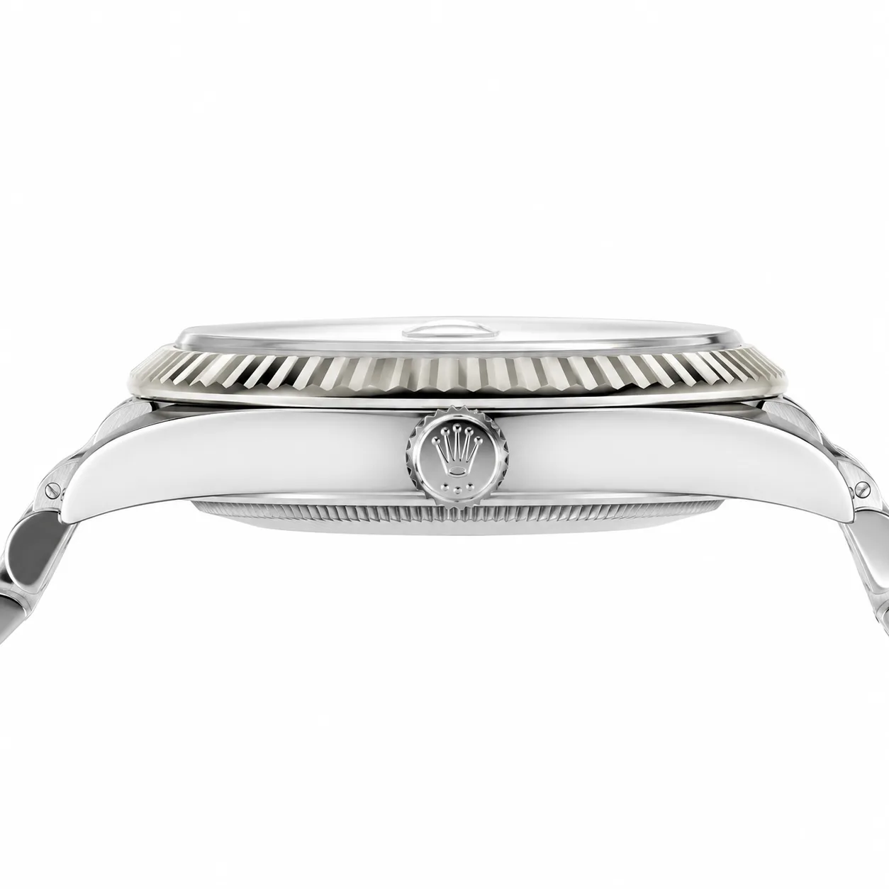 Rolex Datejust m126334-0002 41mm Cal.3235 / 18K 904L Stainless Steel and 18K White Gold AI 头图 2 - 侧面细节 [ai-shot:side-detail]