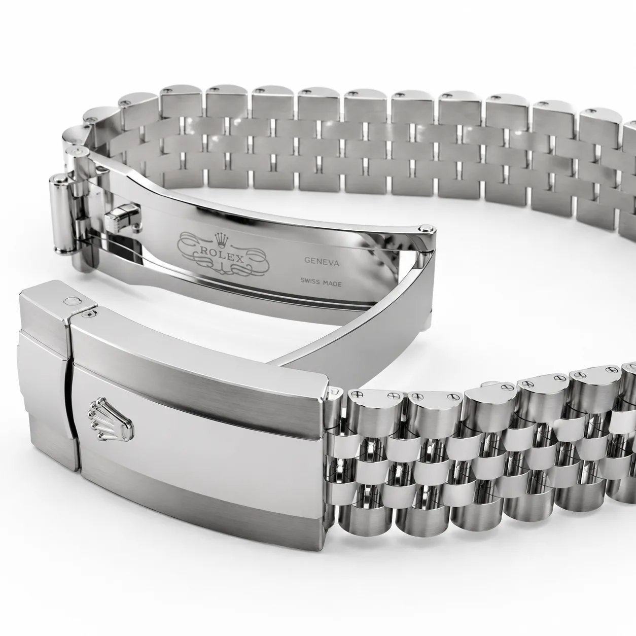 Rolex Datejust m126334-0002 41mm Cal.3235 / 18K 904L Stainless Steel and 18K White Gold AI 头图 3 - 表扣表链 [ai-shot:bracelet-clasp]