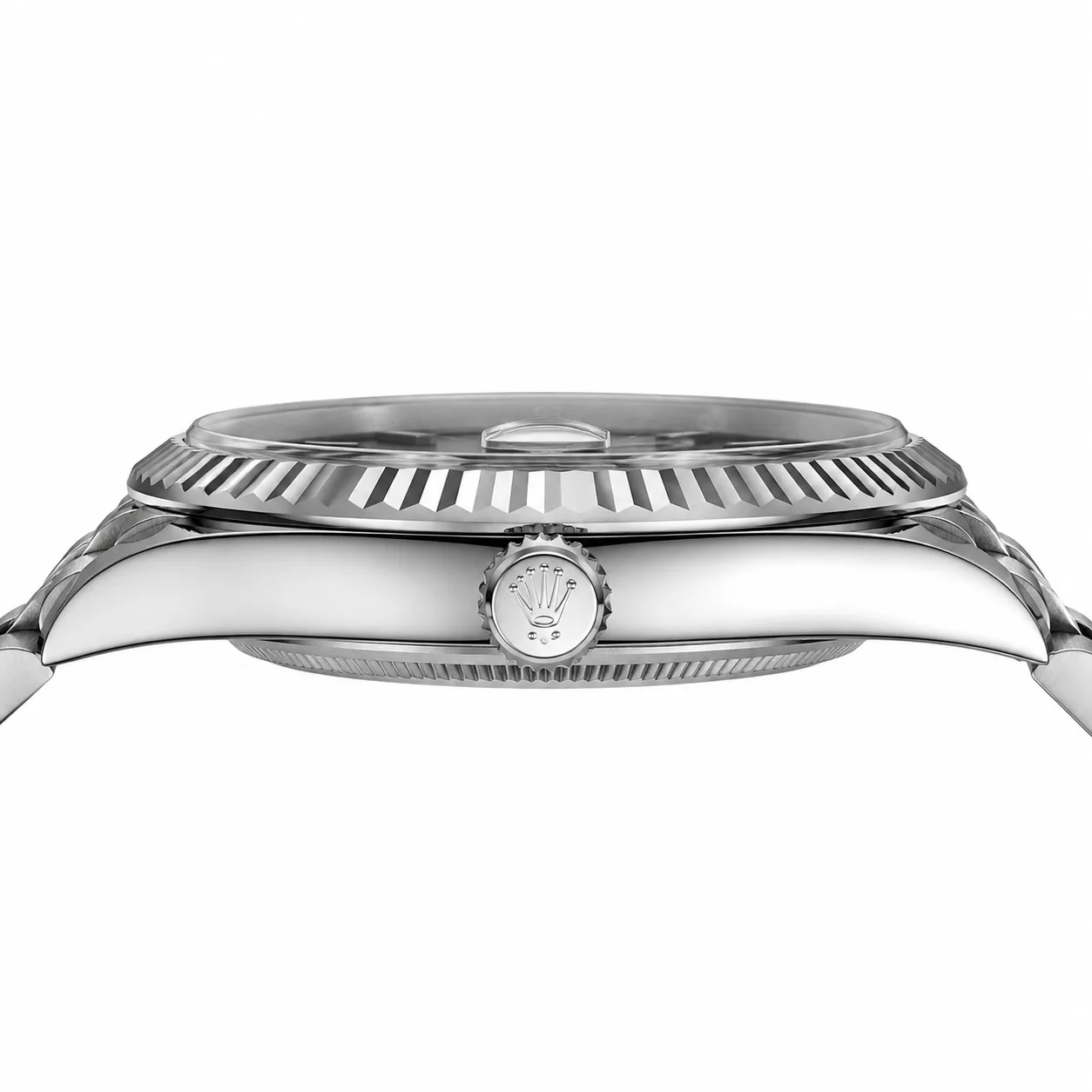 Rolex Datejust m126334-0014 41mm Cal.3235 / 18K 904L Stainless Steel and 18K White Gold AI 头图 2 - 侧面细节 [ai-shot:side-detail]