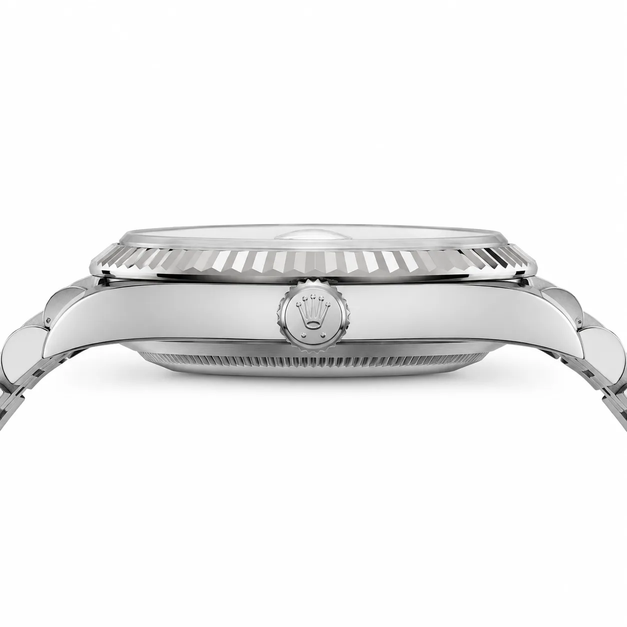 Rolex Datejust m126334-0018 41mm / 18K 904L Stainless Steel and 18K White Gold AI 头图 2 - 侧面细节 [ai-shot:side-detail]