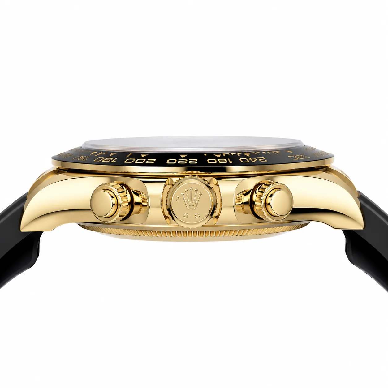 Rolex Cosmograph Daytona M126518LN-0014 40mm Cal.4131 / Cerachrom 18K Yellow Gold AI 头图 2 - 侧面细节 [ai-shot:side-detail]