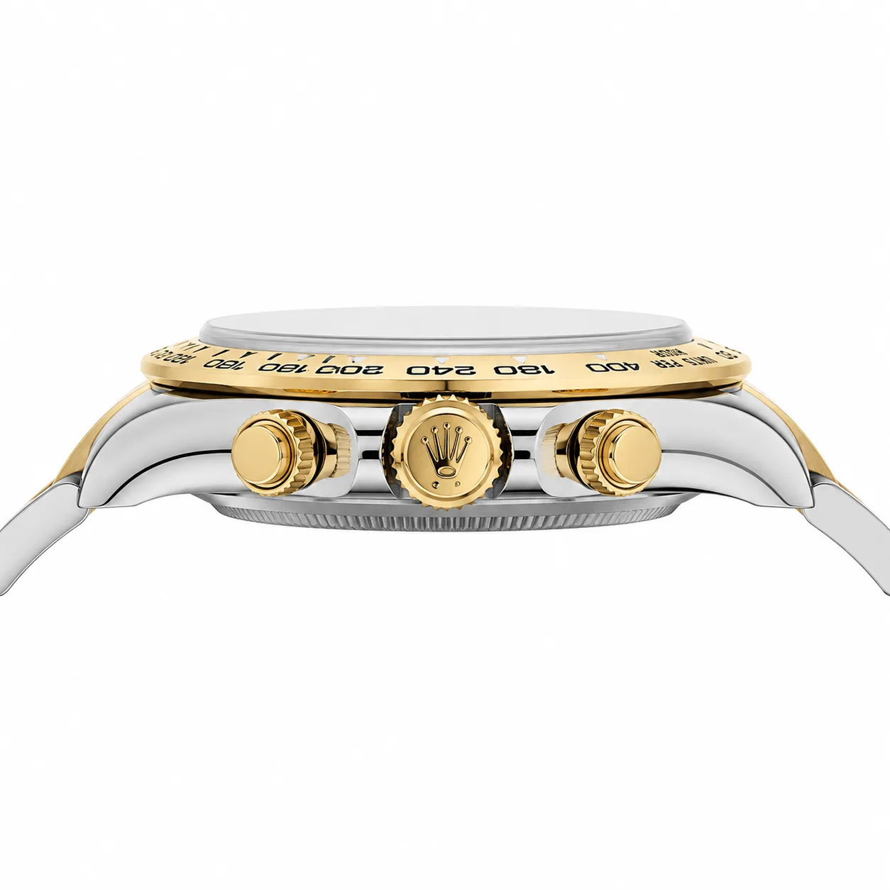 Rolex Cosmograph Daytona m126503-0002 40mm Cal.4131 / 18K 904L Stainless Steel and 18K Yellow Gold AI 头图 2 - 侧面细节 [ai-shot:side-detail]