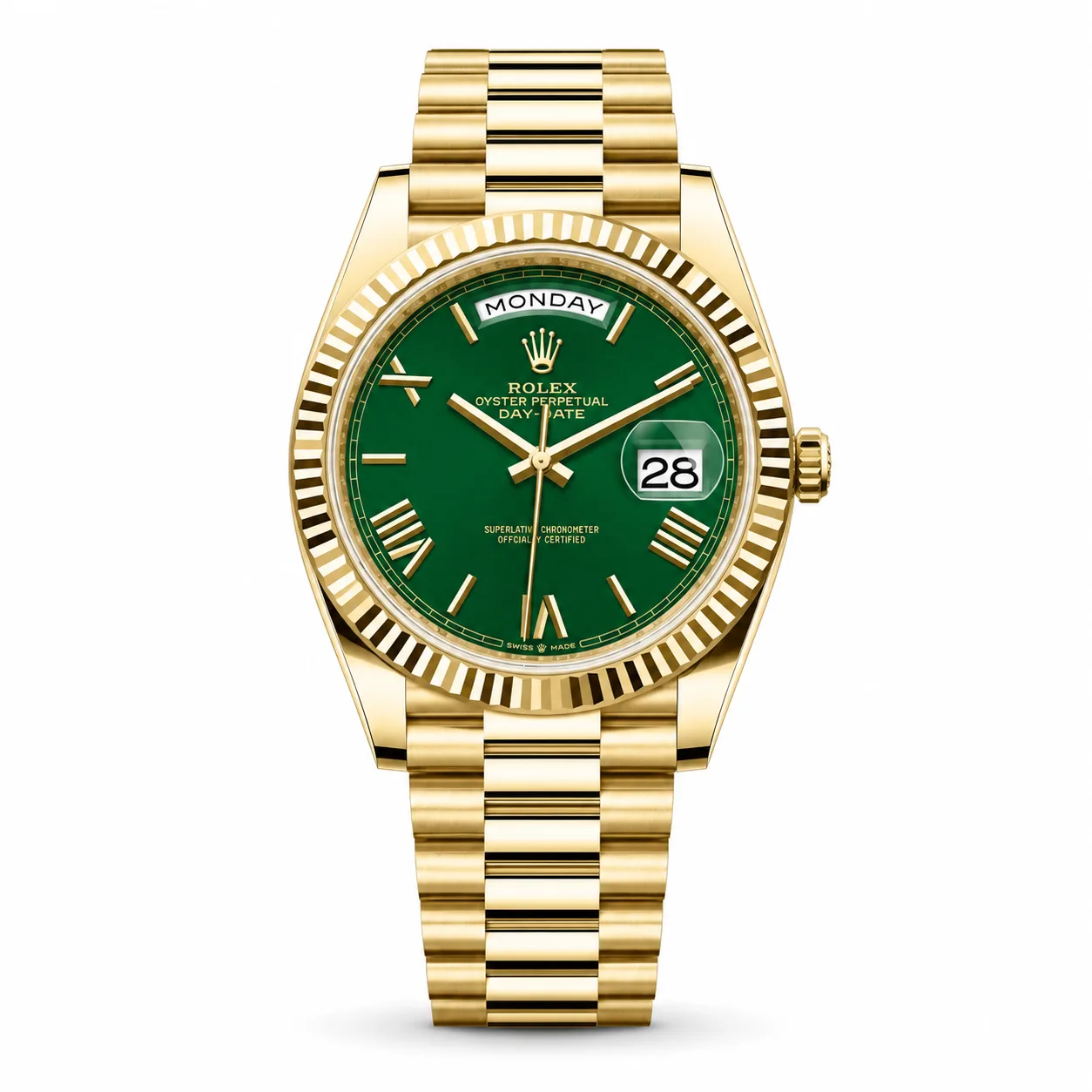 Rolex Day-Date m228238-0061 40mm Cal.3255 / 18K 18K Yellow Gold AI 头图 1 - 白底全貌 [ai-shot:full-white]
