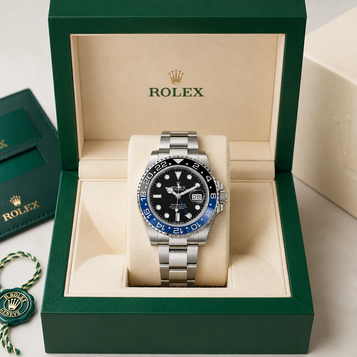 Rolex GMT-Master II m126710blnr-0003 40mm Cal.3285 / Cerachrom 904L Stainless Steel AI 头图 5 - 包装盒 [ai-shot:box-shot]