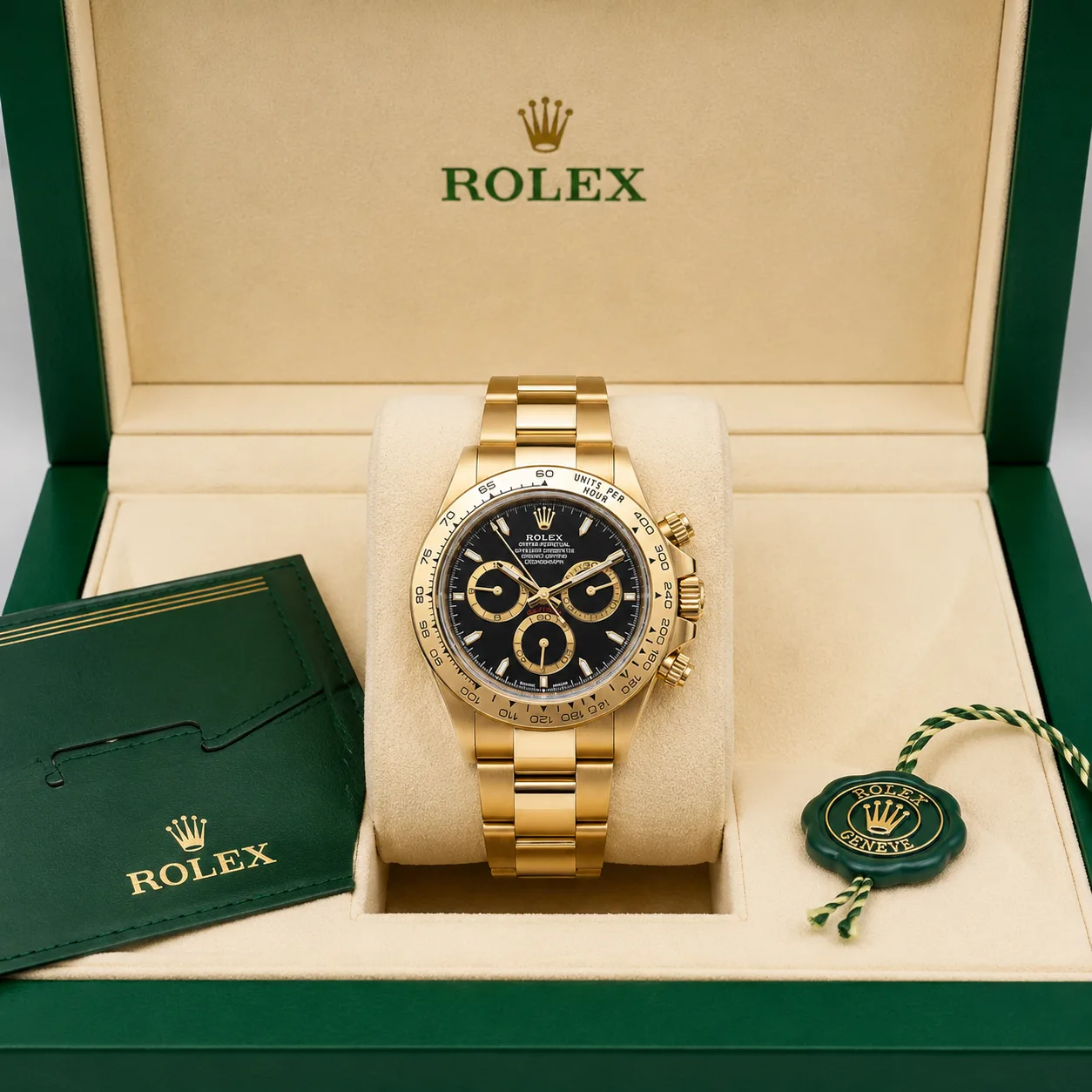 Rolex Cosmograph Daytona m126508-0004 40mm Cal.4131 / 18K 18K Yellow Gold AI 头图 5 - 包装盒 [ai-shot:box-shot]