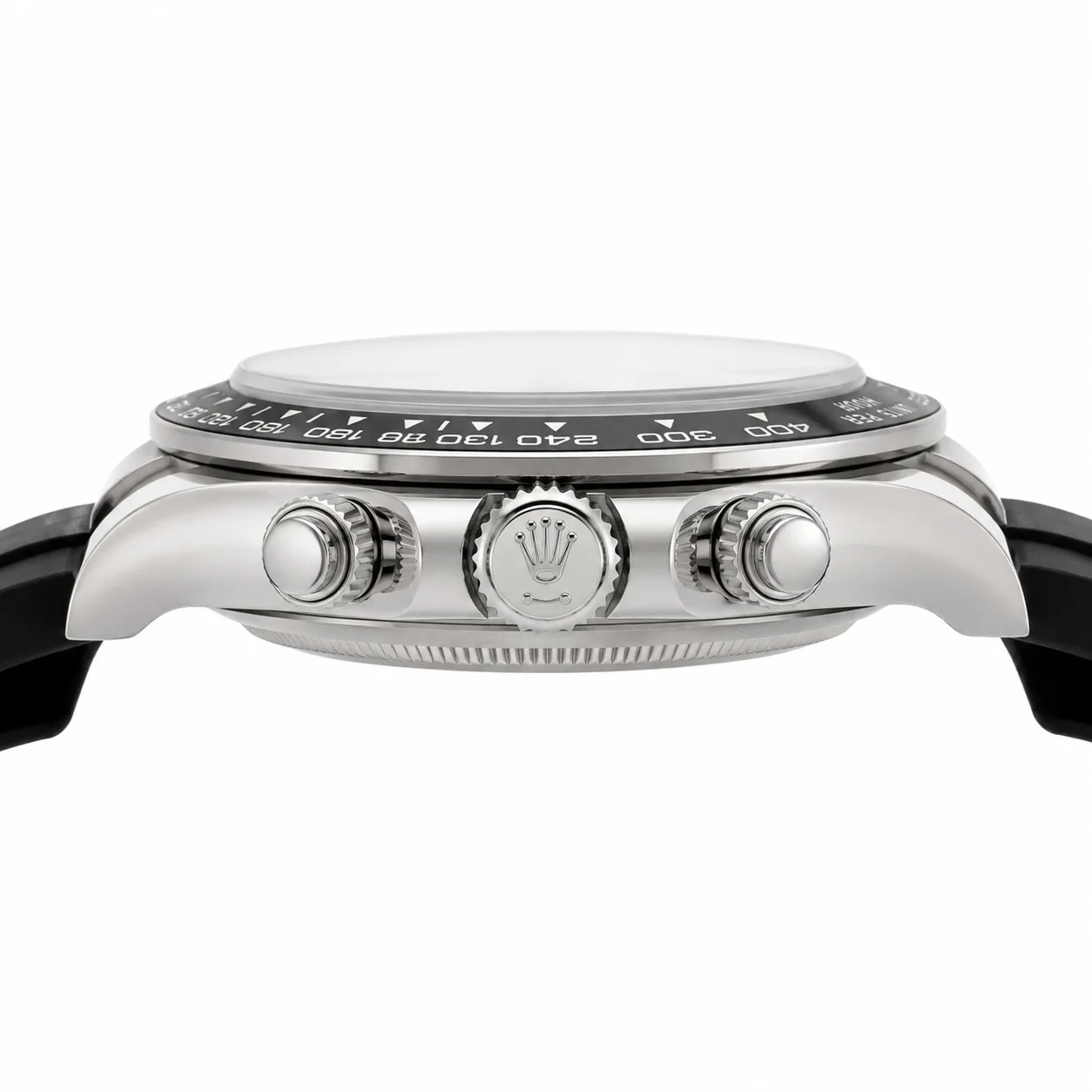 Rolex Cosmograph Daytona m126519LN-0007 40mm Cal.4131 / Cerachrom 18K White Gold AI 头图 2 - 侧面细节 [ai-shot:side-detail]