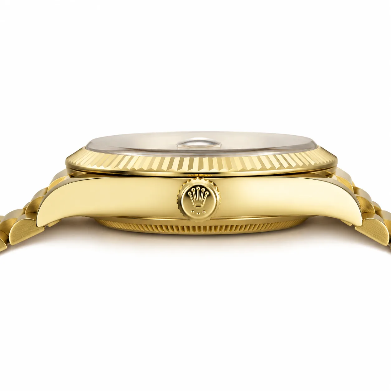 Rolex Day-Date m228238-0005 40mm Cal.3255 / 18K 18K Yellow Gold AI 头图 2 - 侧面细节 [ai-shot:side-detail]