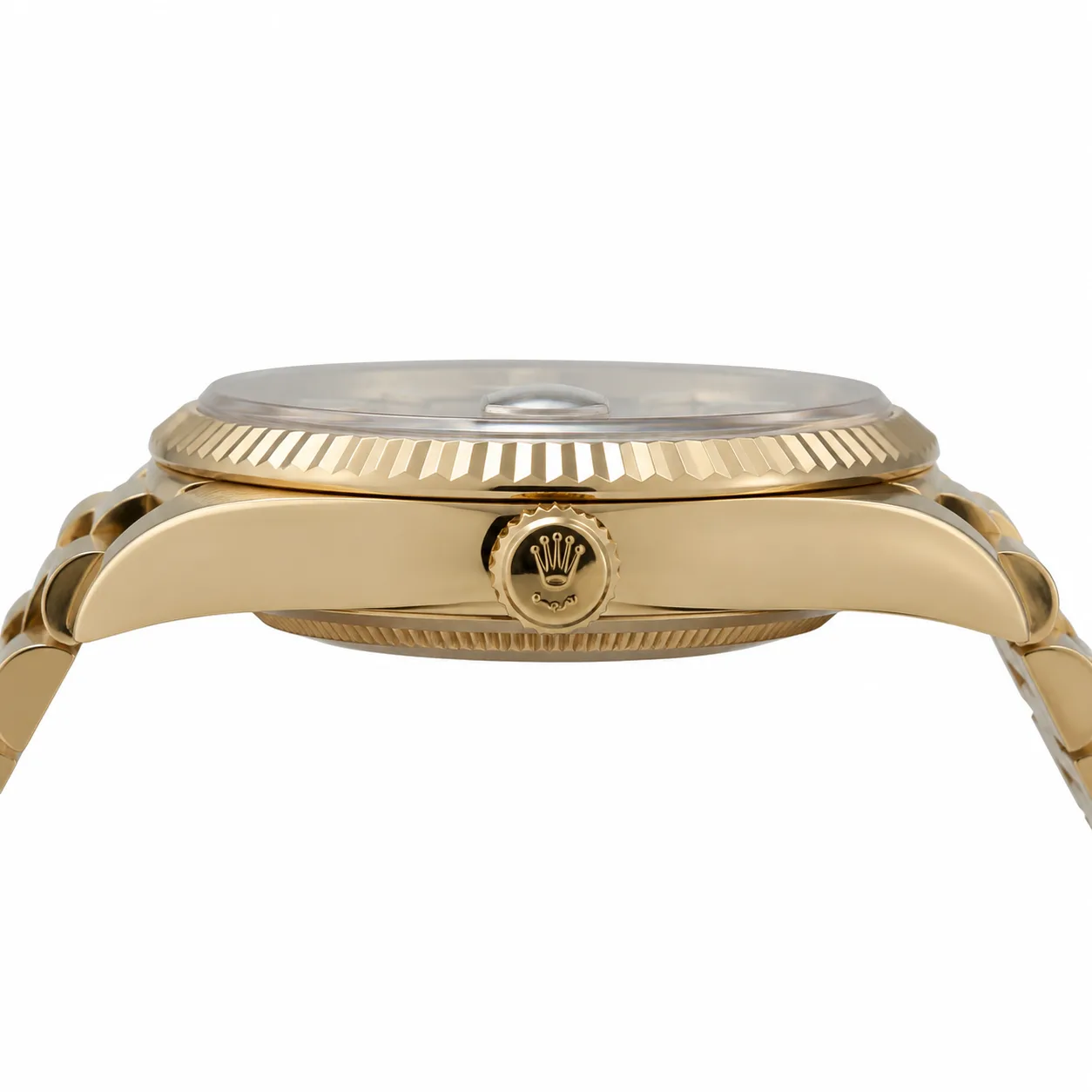 Rolex Day-Date m228238-0067 40mm Cal.3255 / 18K 18K Yellow Gold AI 头图 2 - 侧面细节 [ai-shot:side-detail]