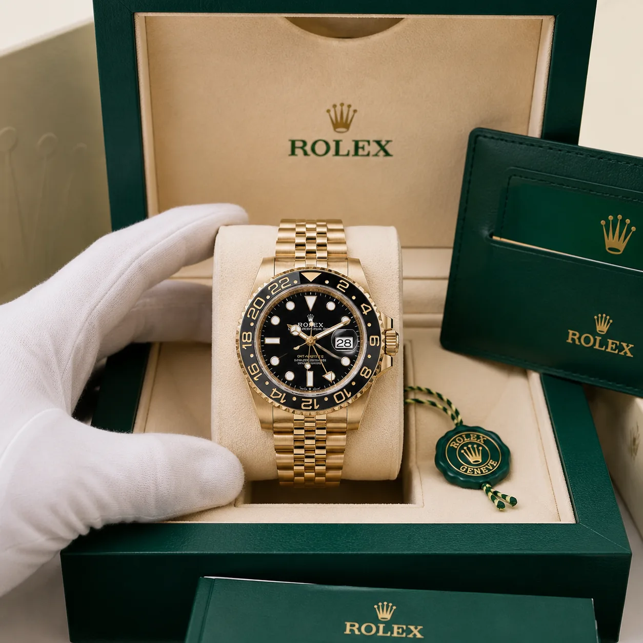 Rolex GMT-Master II M126718GRNR-0001 40mm Cal.3285 / Cerachrom 18K Yellow Gold AI 头图 5 - 包装盒 [ai-shot:box-shot]