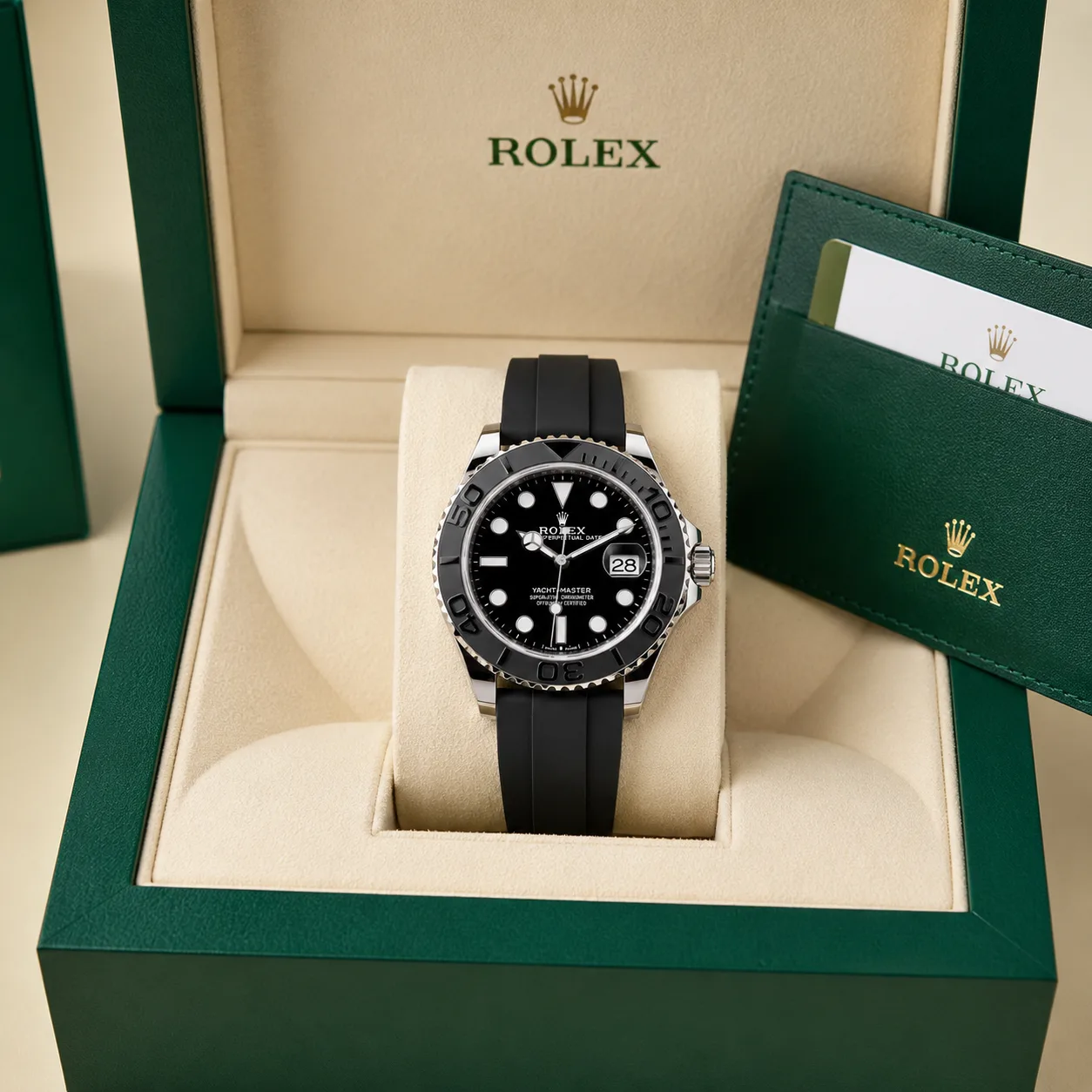 Rolex Yacht-Master m226659-0002 42mm Cal.3235 / Cerachrom 18K White Gold AI 头图 5 - 包装盒 [ai-shot:box-shot]