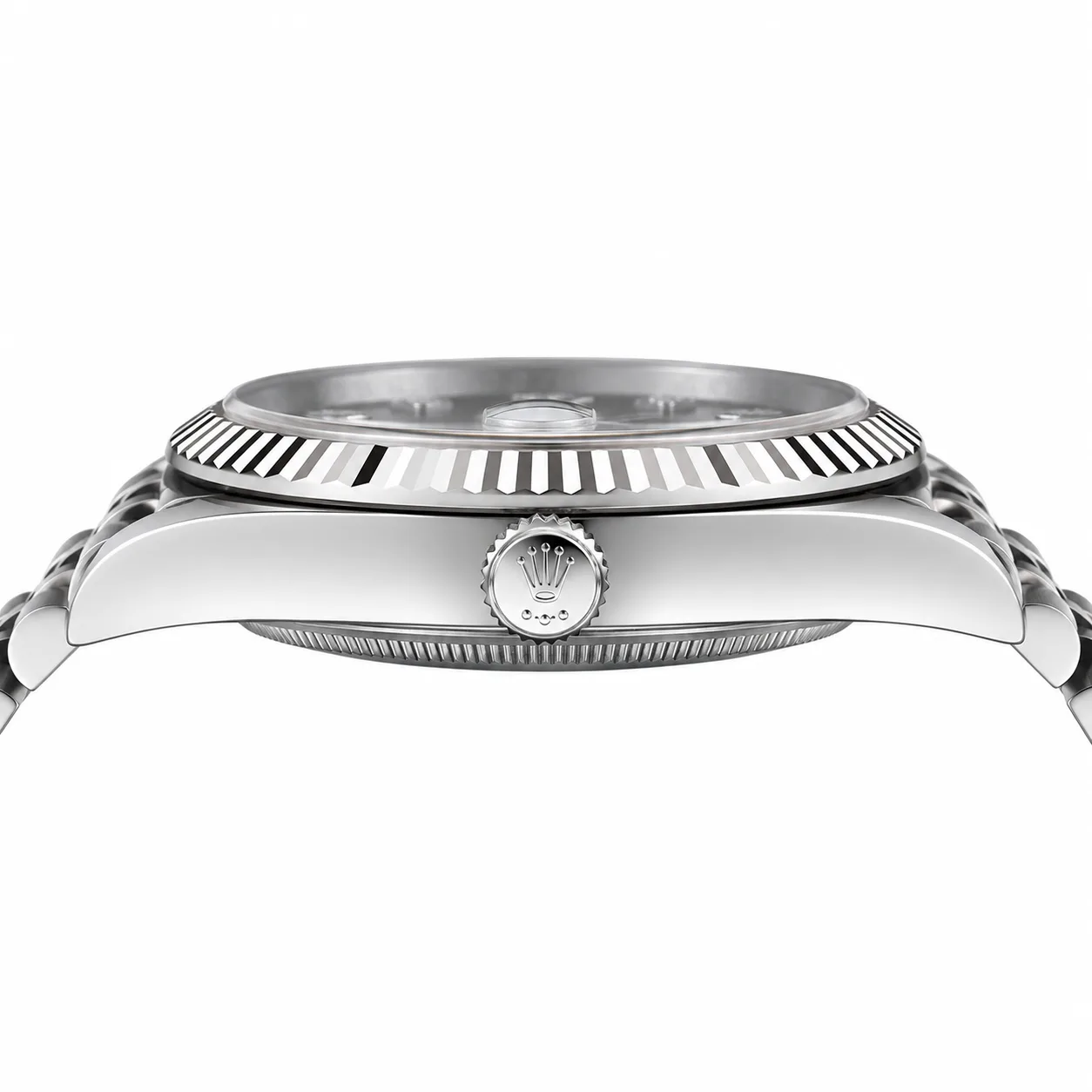 Rolex Datejust m126334-0016 41mm Cal.3235 / 18K 904L Stainless Steel and 18K White Gold AI 头图 2 - 侧面细节 [ai-shot:side-detail]