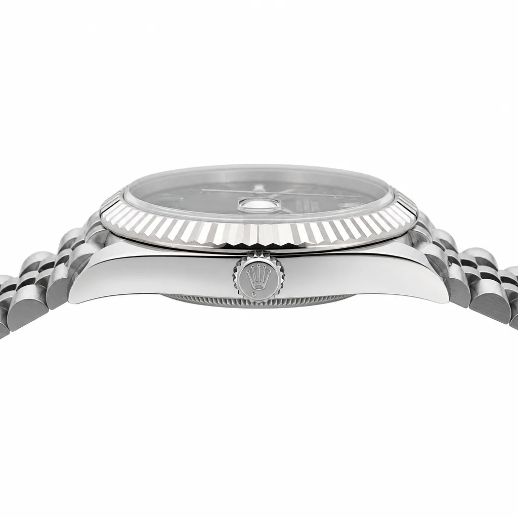 Rolex Datejust m126334-0022 41mm Cal.3235 / 18K 904L Stainless Steel and 18K White Gold AI 头图 2 - 侧面细节 [ai-shot:side-detail]