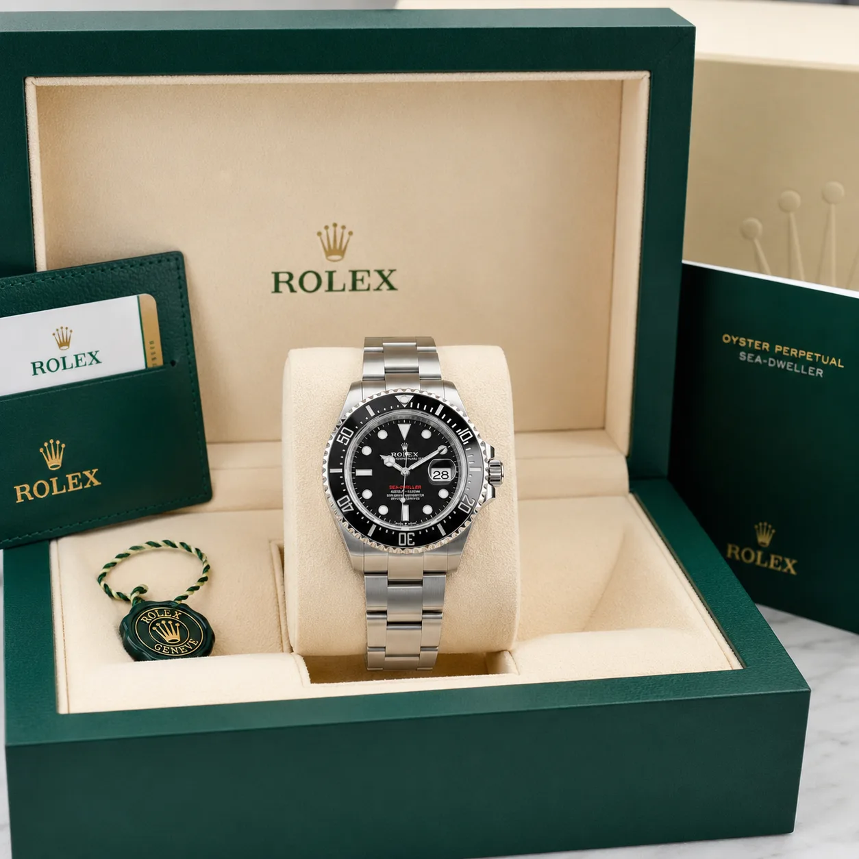 Rolex Sea-Dweller M126600-0002 43mm Cal.3235 / Cerachrom 904L Stainless Steel AI 头图 5 - 包装盒 [ai-shot:box-shot]